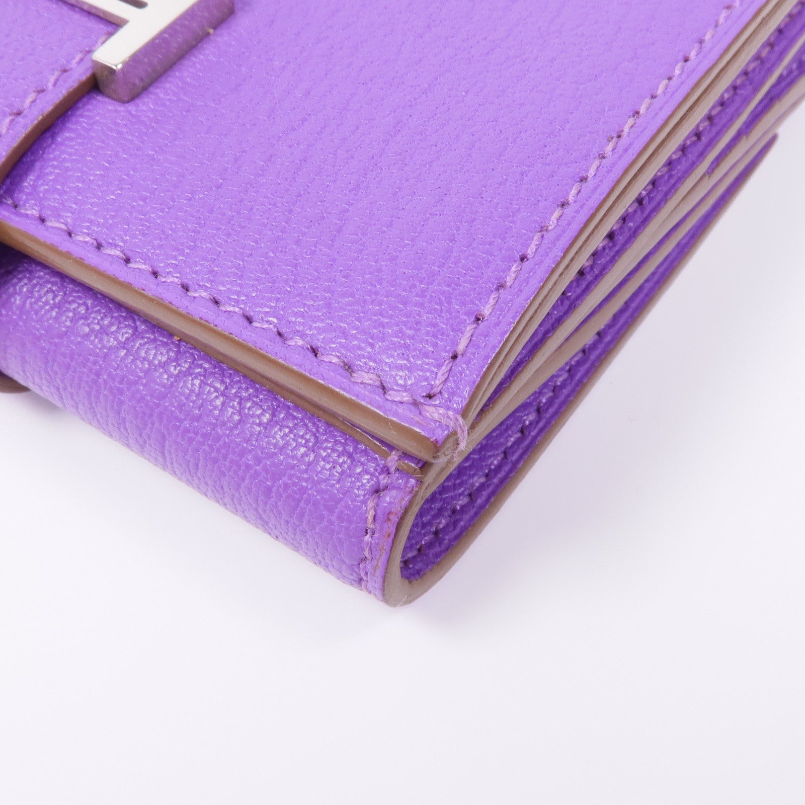 HERMES Chevre皮革Bearn Recto Verso銀扣錢包