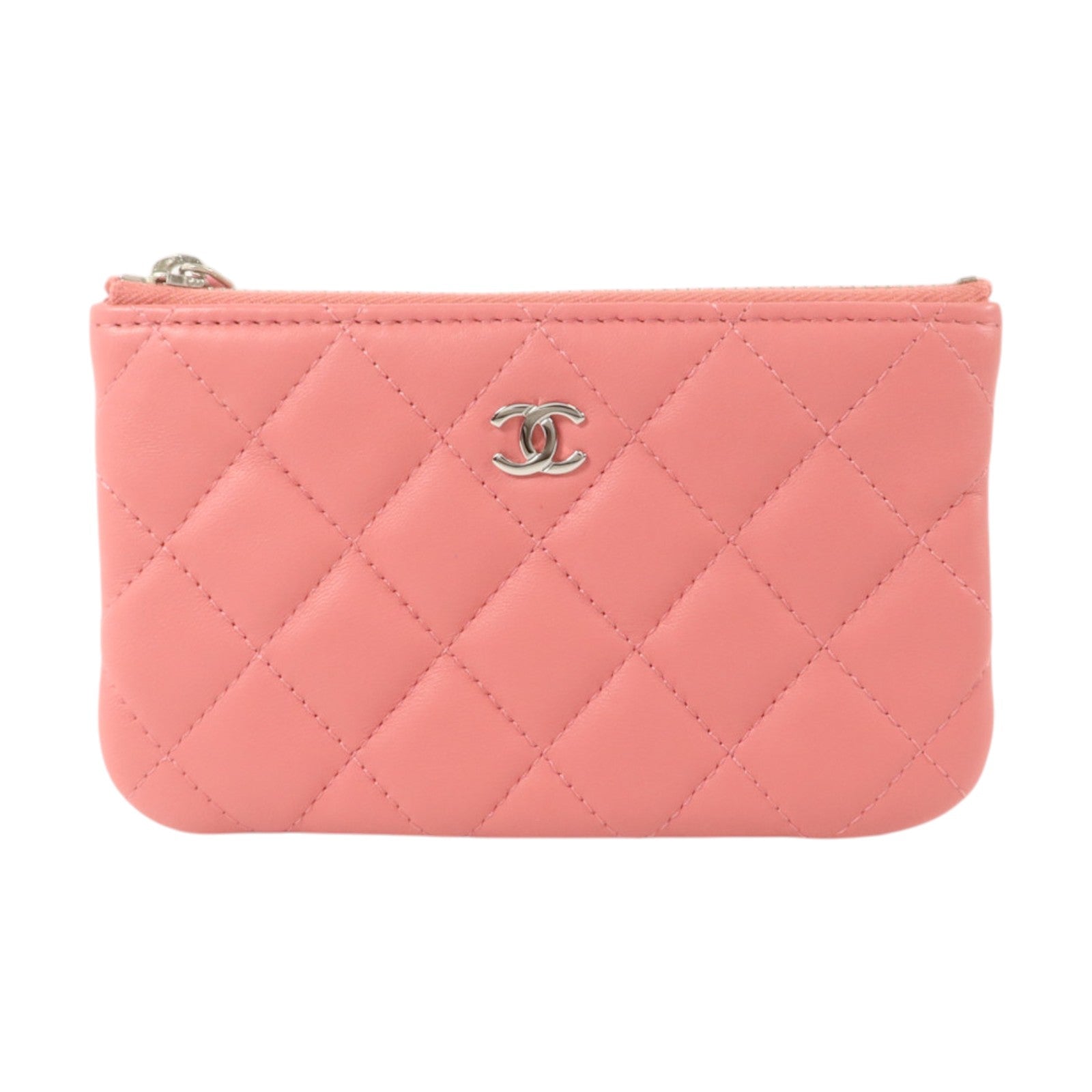 CHANEL 羊皮皮革Classic Zipped Coin Purse銀扣零錢包