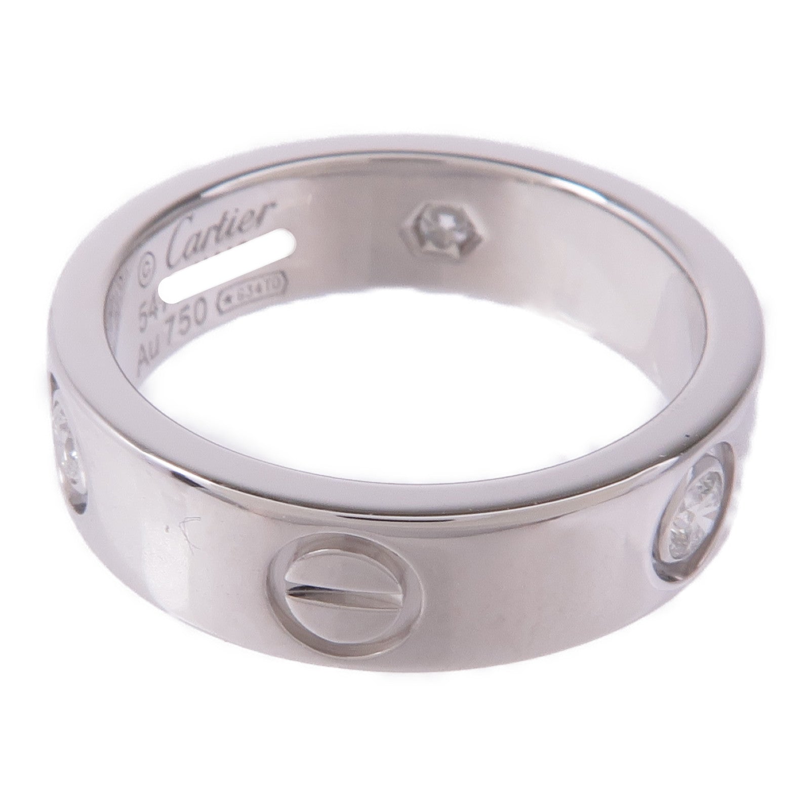 CARTIER 18K白金Love Ring 3P Diamonds鑽石戒指Cartier#54/US#6.75
