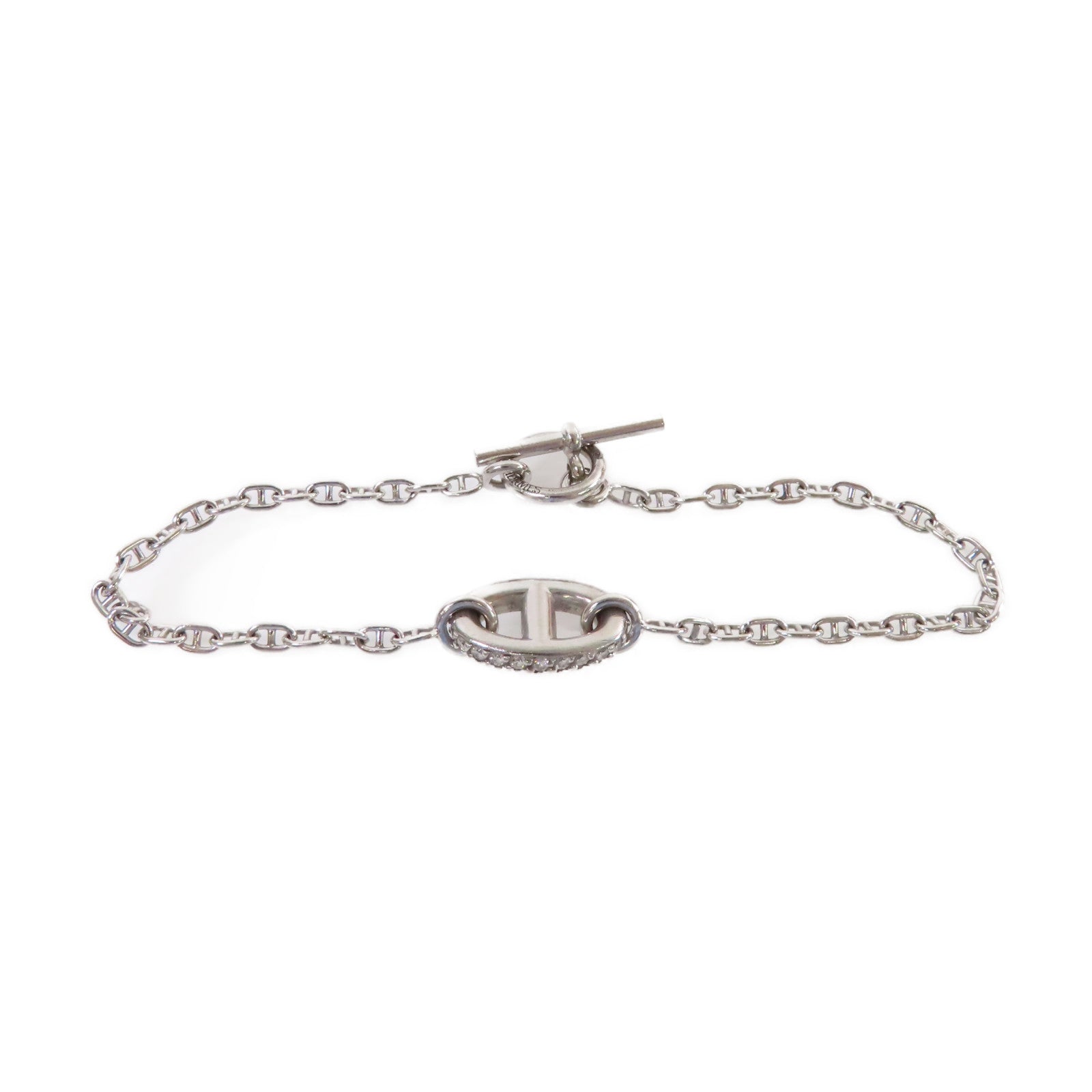 HERMES 18K白金/鑽石Farandole Diamond Bracelet銀扣手鏈