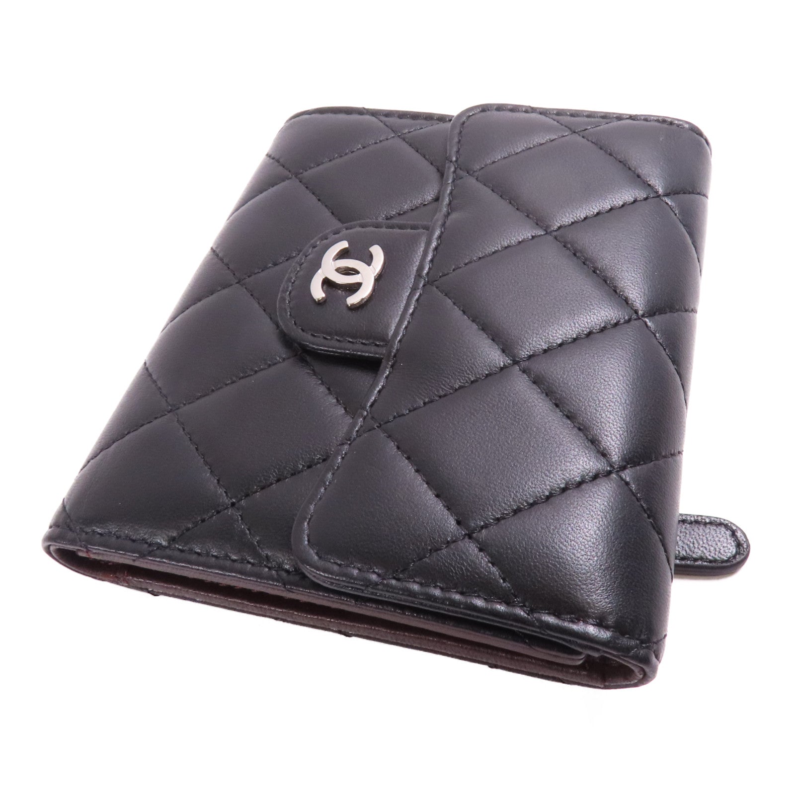 CHANEL 羊皮皮革Wallet銀扣錢包