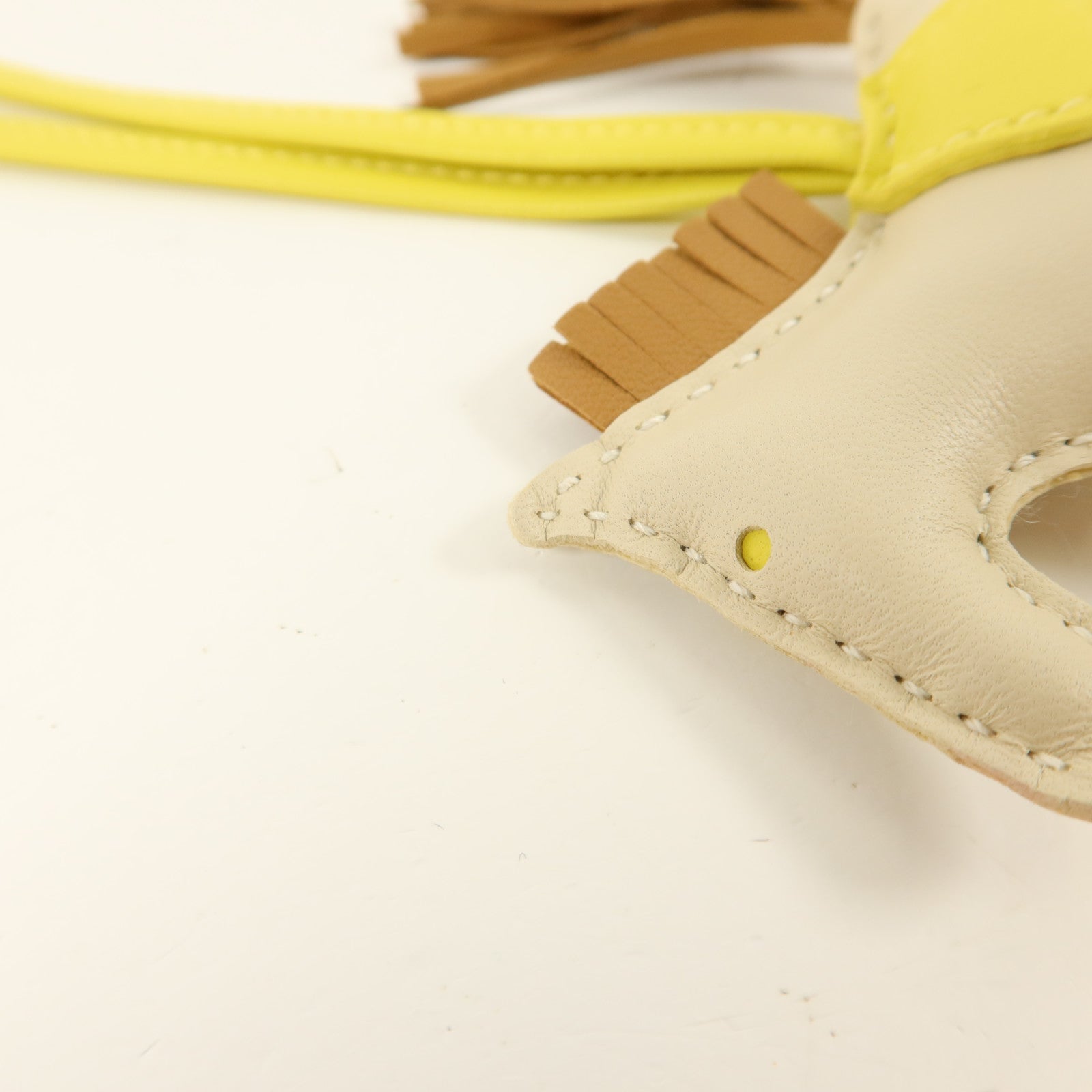 HERMES Milo皮革Rodeo PM掛飾Nata/Lime