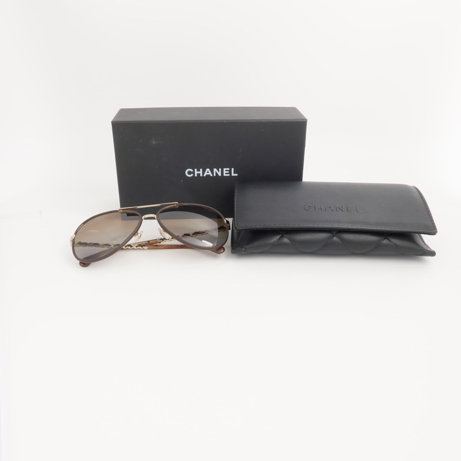CHANEL PVC/牛皮皮革Sunglasses太陽眼鏡