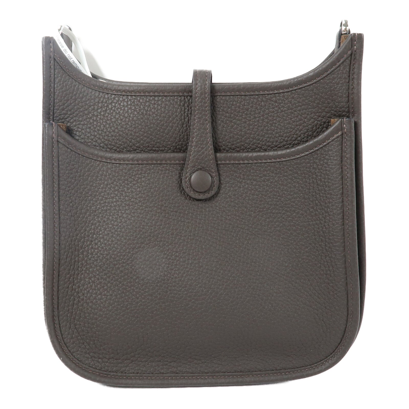 HERMES Clemence皮革Evelyne 23肩背袋Ebene