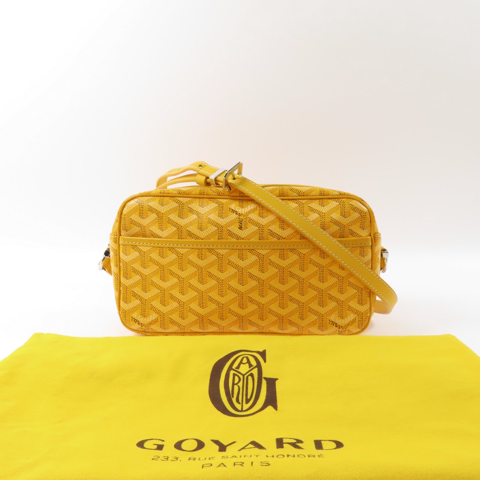 GOYARD【激減優惠】 塗層帆布Cap Vert PM銀扣肩背袋黃色