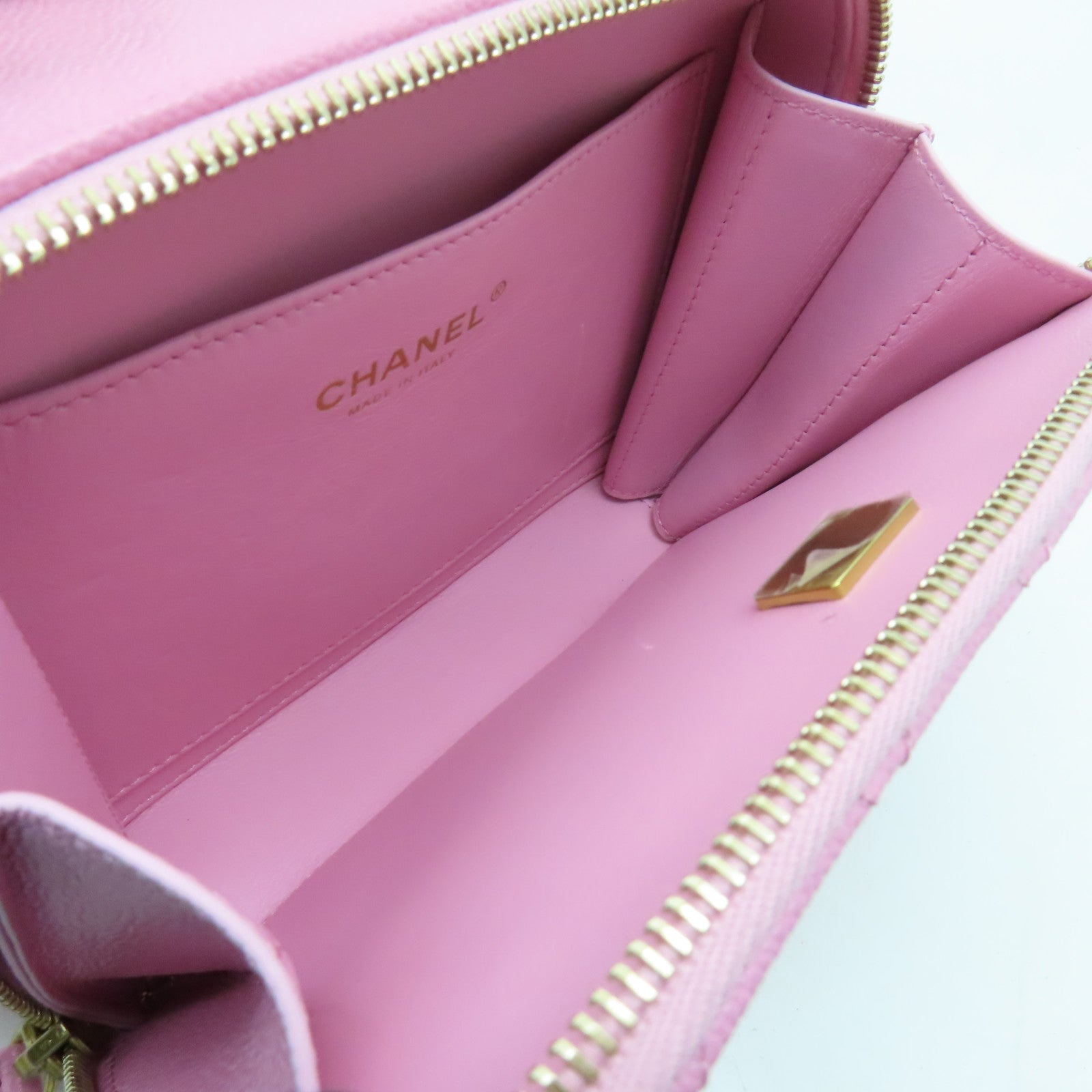 CHANEL 【激減優惠】菱格Caviar皮革２Way Shoulder金扣手挽肩背兩用袋粉紅色