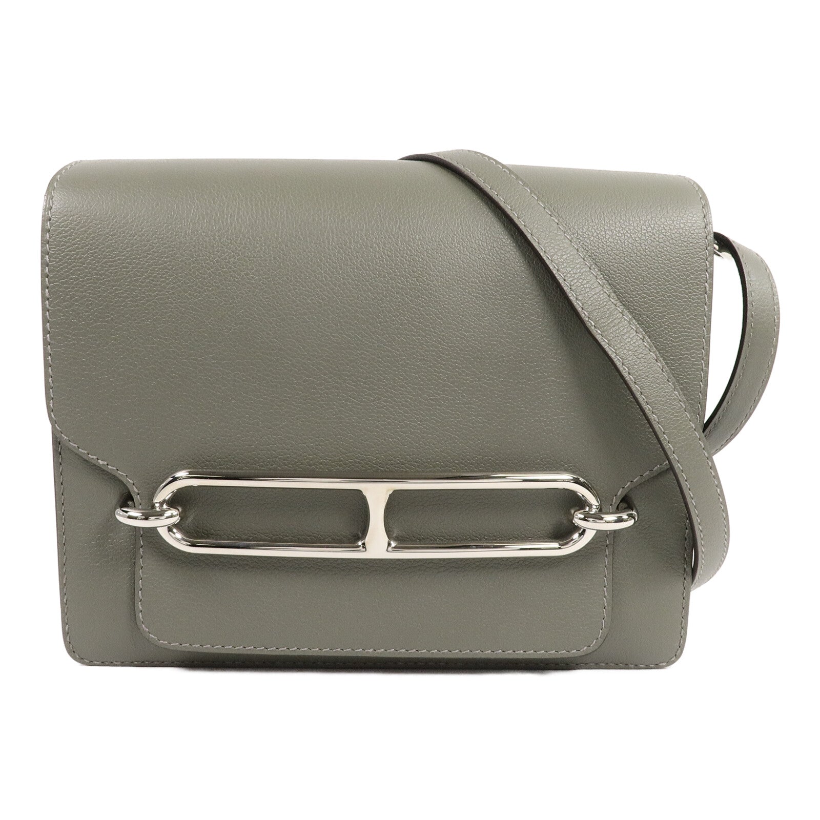 HERMES Evercolor皮革Roulis 23肩背袋Gris Meyer