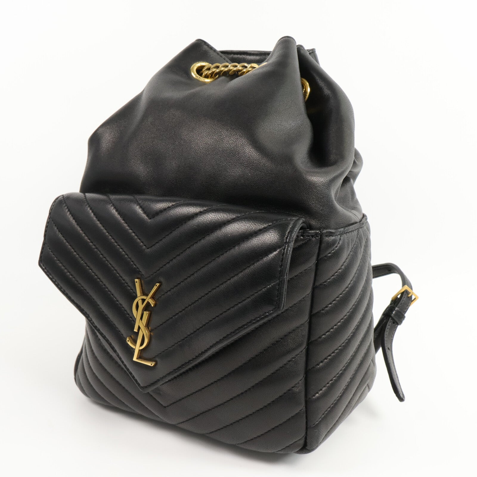 SAINT LAURENT 羊皮皮革Joe Backpack鏈帶背包