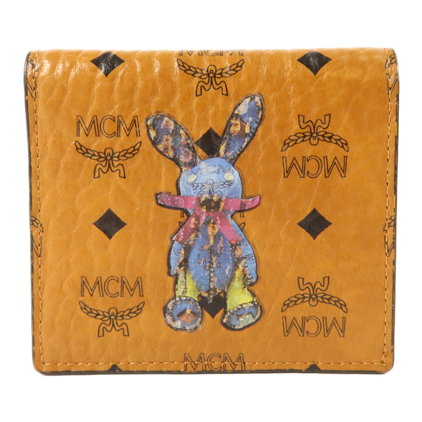 MCM 牛皮皮革Bifold Wallet金扣錢包