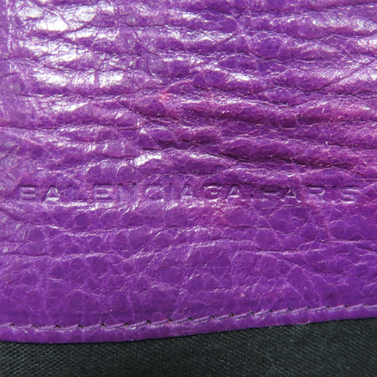 BALENCIAGA 【激減優惠】羊皮皮革City Long Wallet金扣長錢包紫色