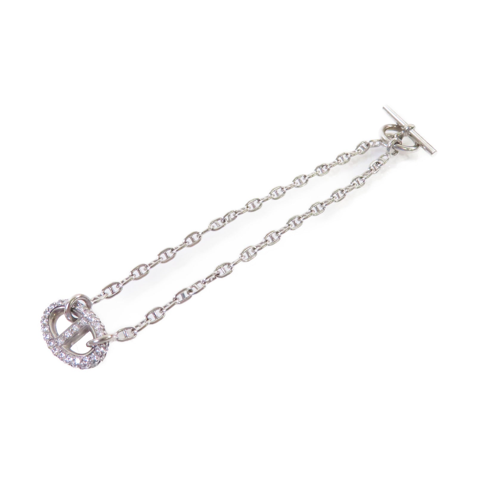 HERMES 18K白金/鑽石Farandole Diamond Bracelet銀扣手鏈