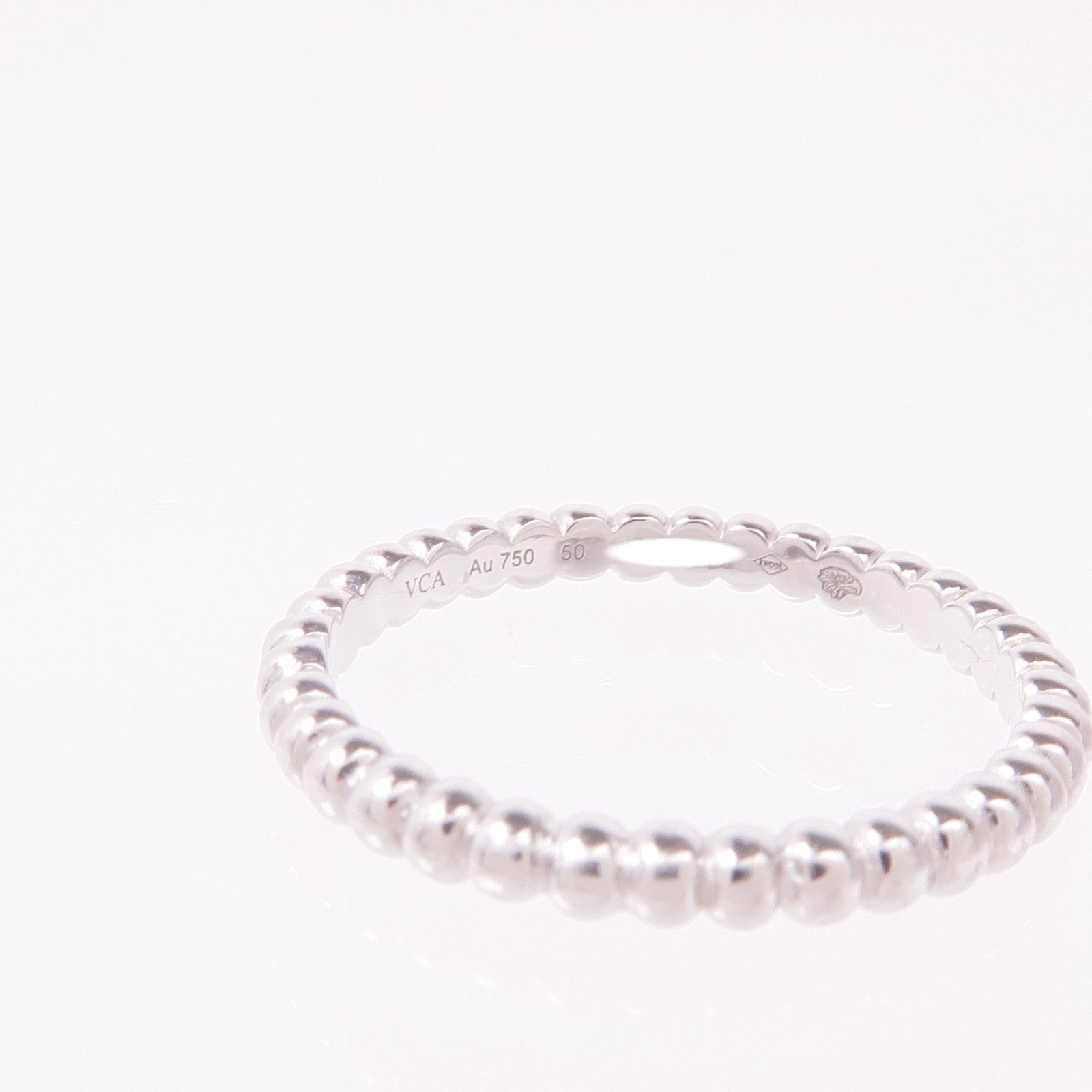 Van Cleef & Arpels 18K白金Perlee Ring戒指VCA#50/US#5.25