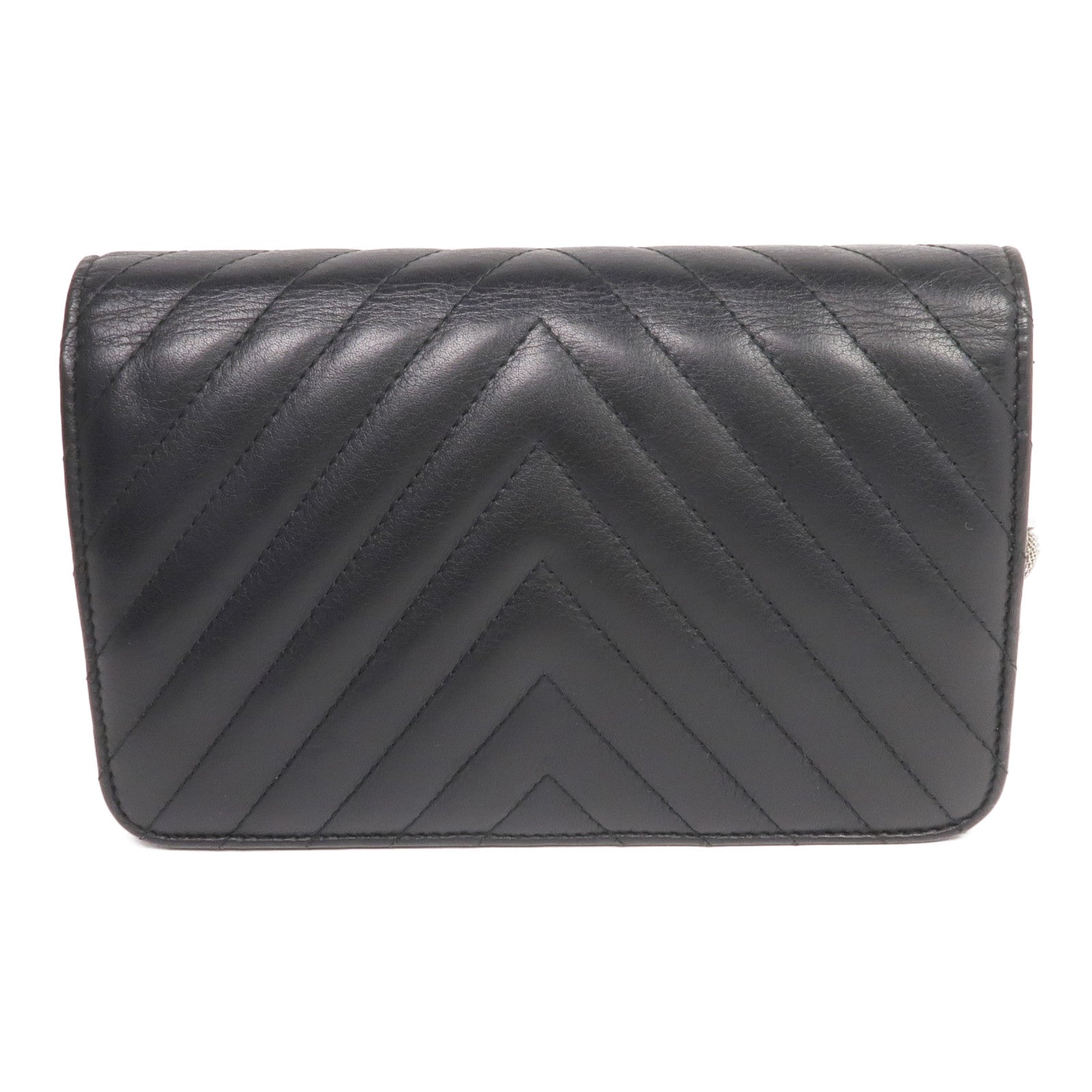 CHANEL 羊皮皮革WOC Wallet On Chain銀扣鏈帶肩背袋