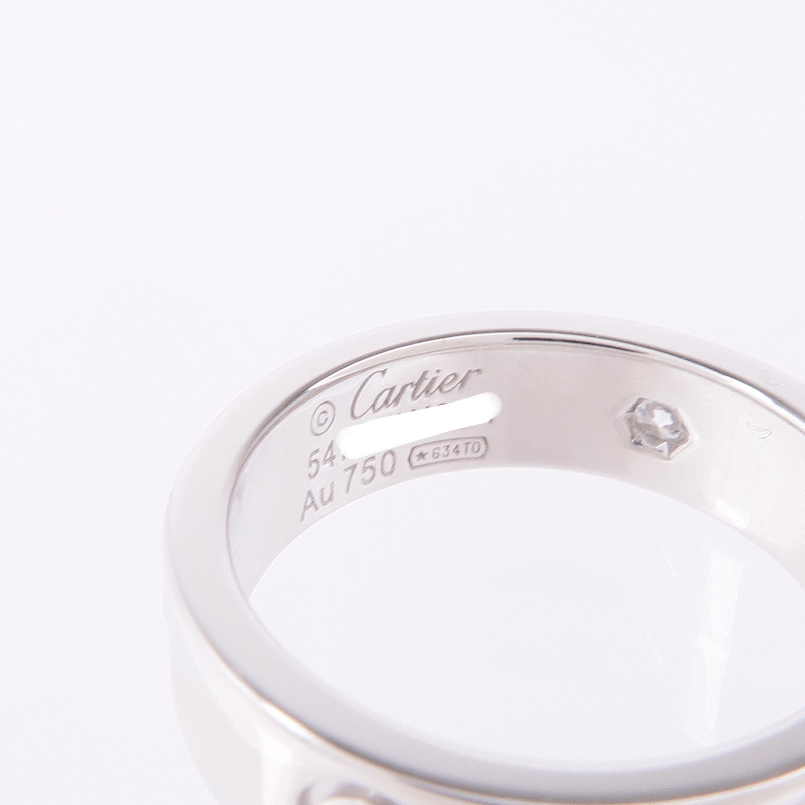 CARTIER 18K白金Love Ring 3P Diamonds鑽石戒指Cartier#54/US#6.75