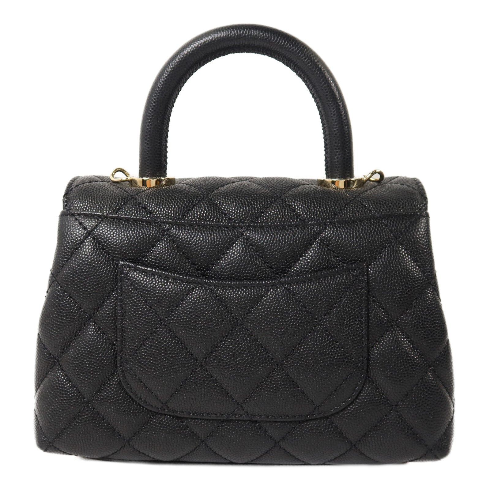 CHANEL 牛皮皮革Mini Coco Handle鏈帶手挽肩背兩用袋