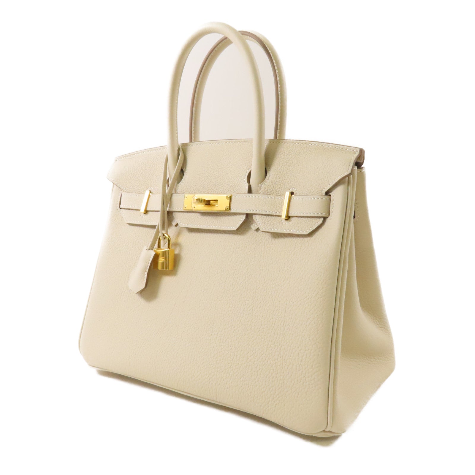 HERMES Togo皮革Birkin 30金扣手挽袋Craie
