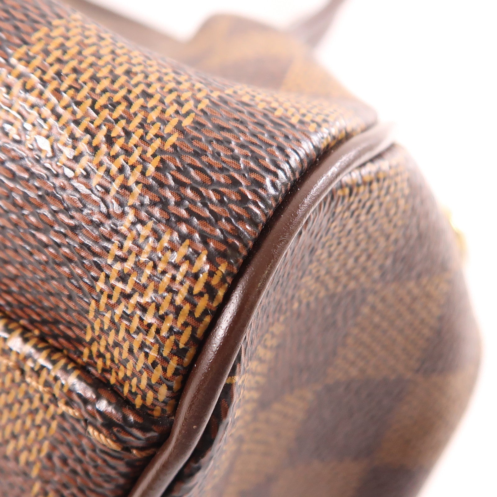 LOUIS VUITTON Damier Trevi PM金扣手挽肩背兩用袋棕色