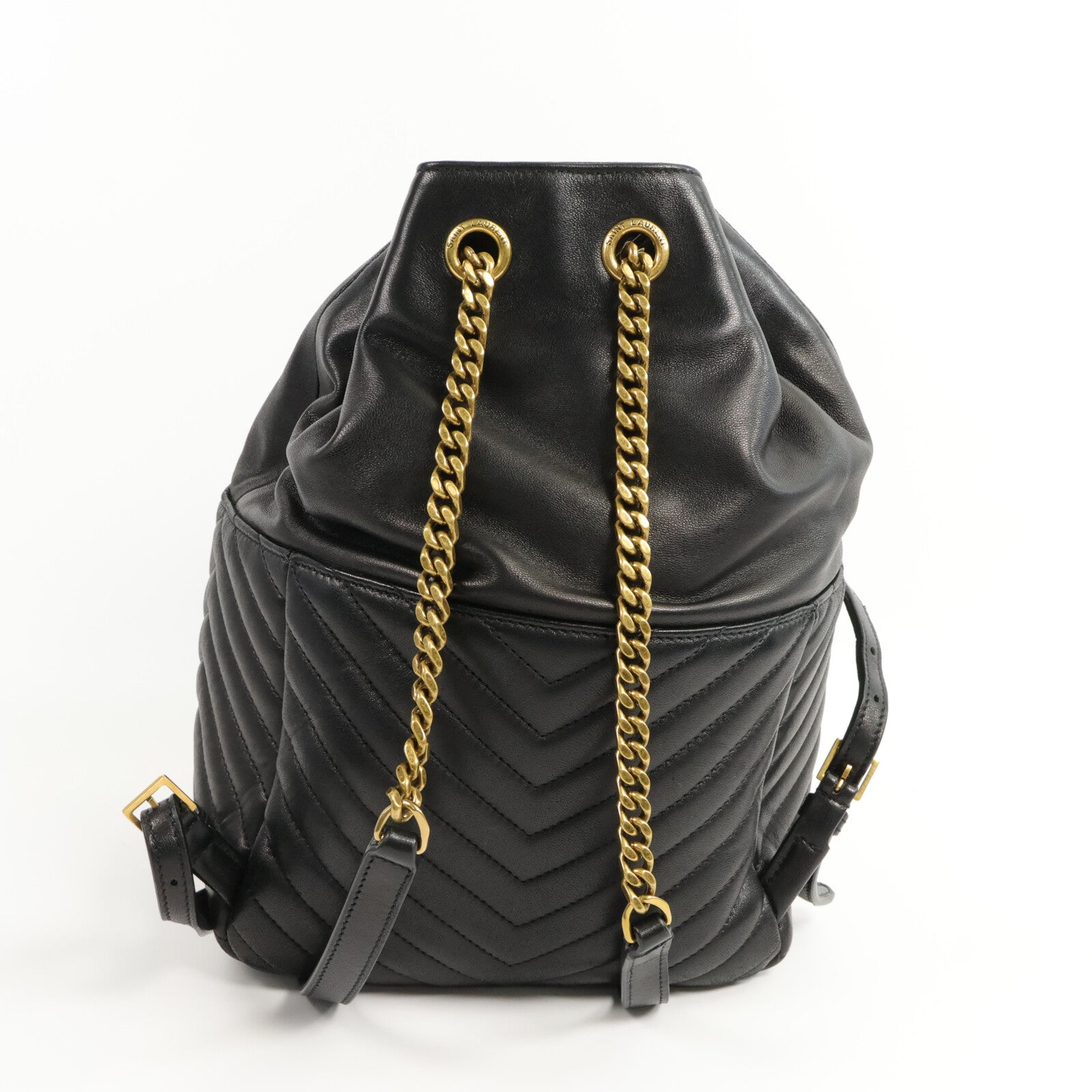 SAINT LAURENT 羊皮皮革Joe Backpack鏈帶背包