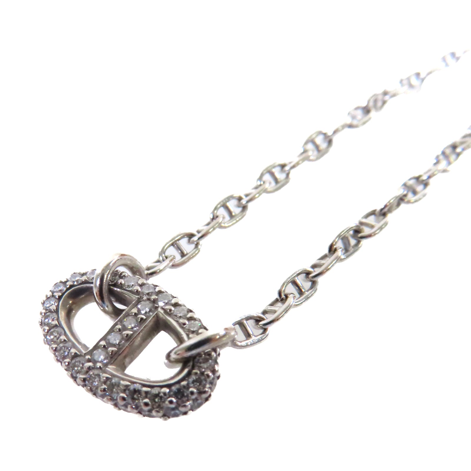 HERMES 18K白金/鑽石Farandole Diamond Bracelet銀扣手鏈