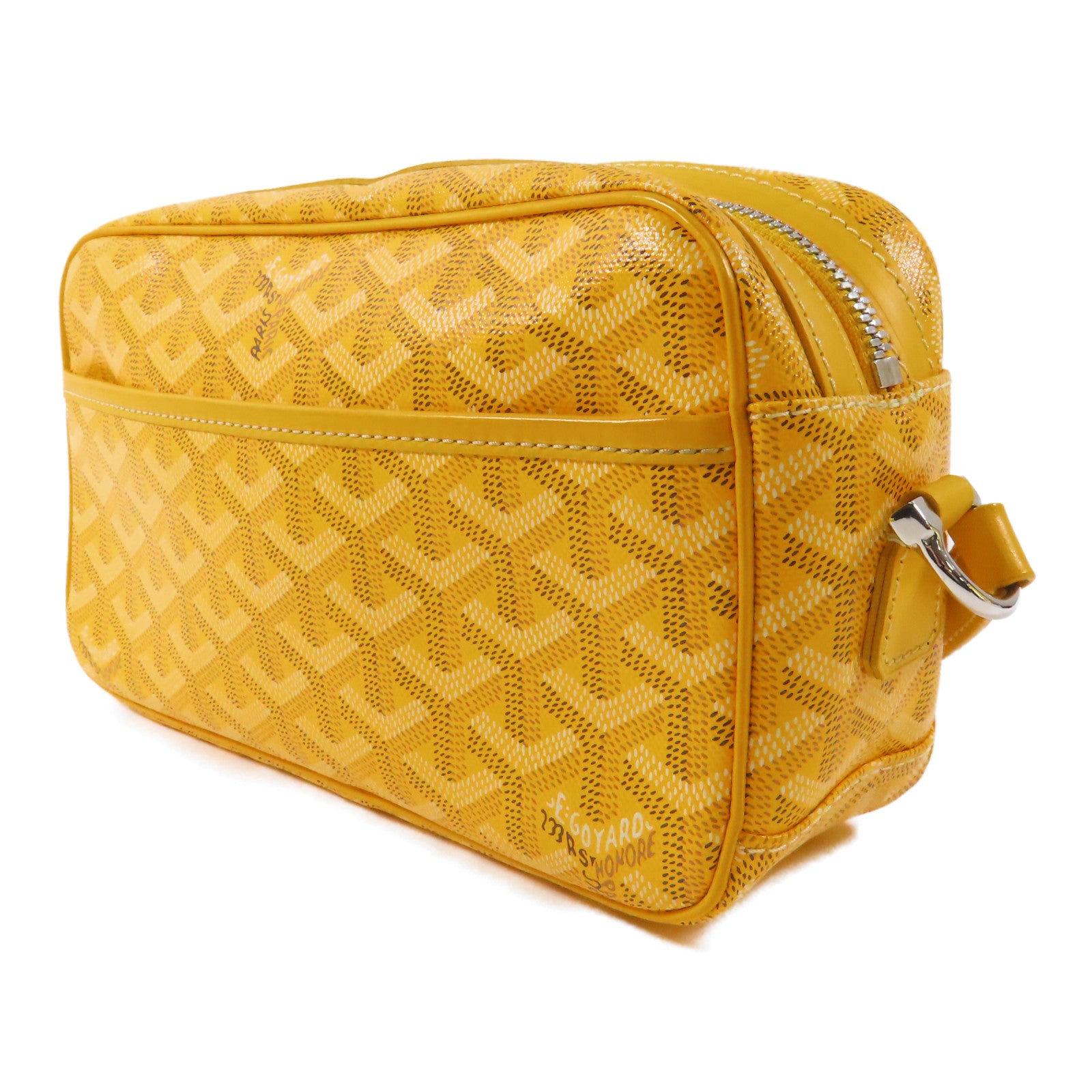 GOYARD【激減優惠】 塗層帆布Cap Vert PM銀扣肩背袋黃色