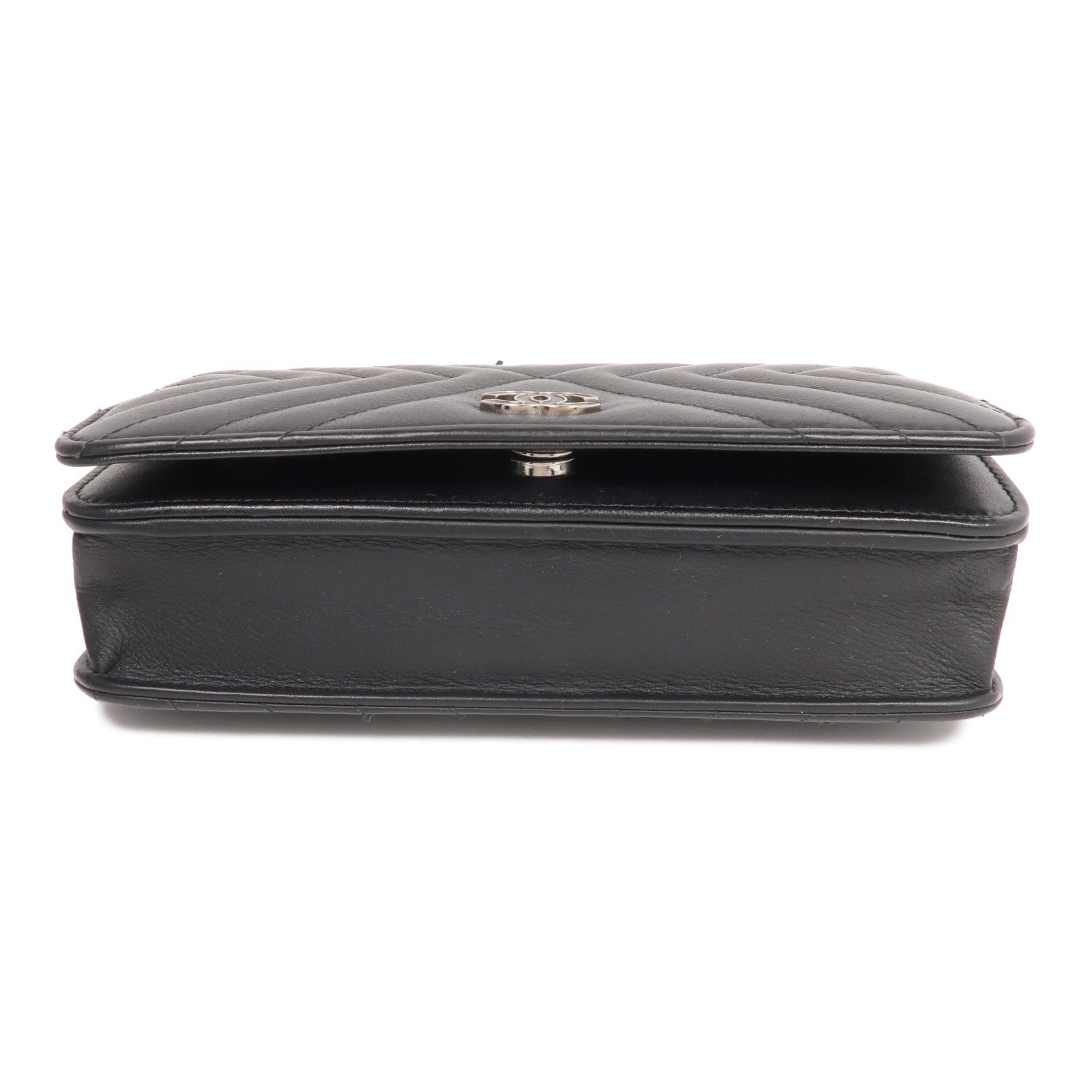 CHANEL 羊皮皮革WOC Wallet On Chain銀扣鏈帶肩背袋