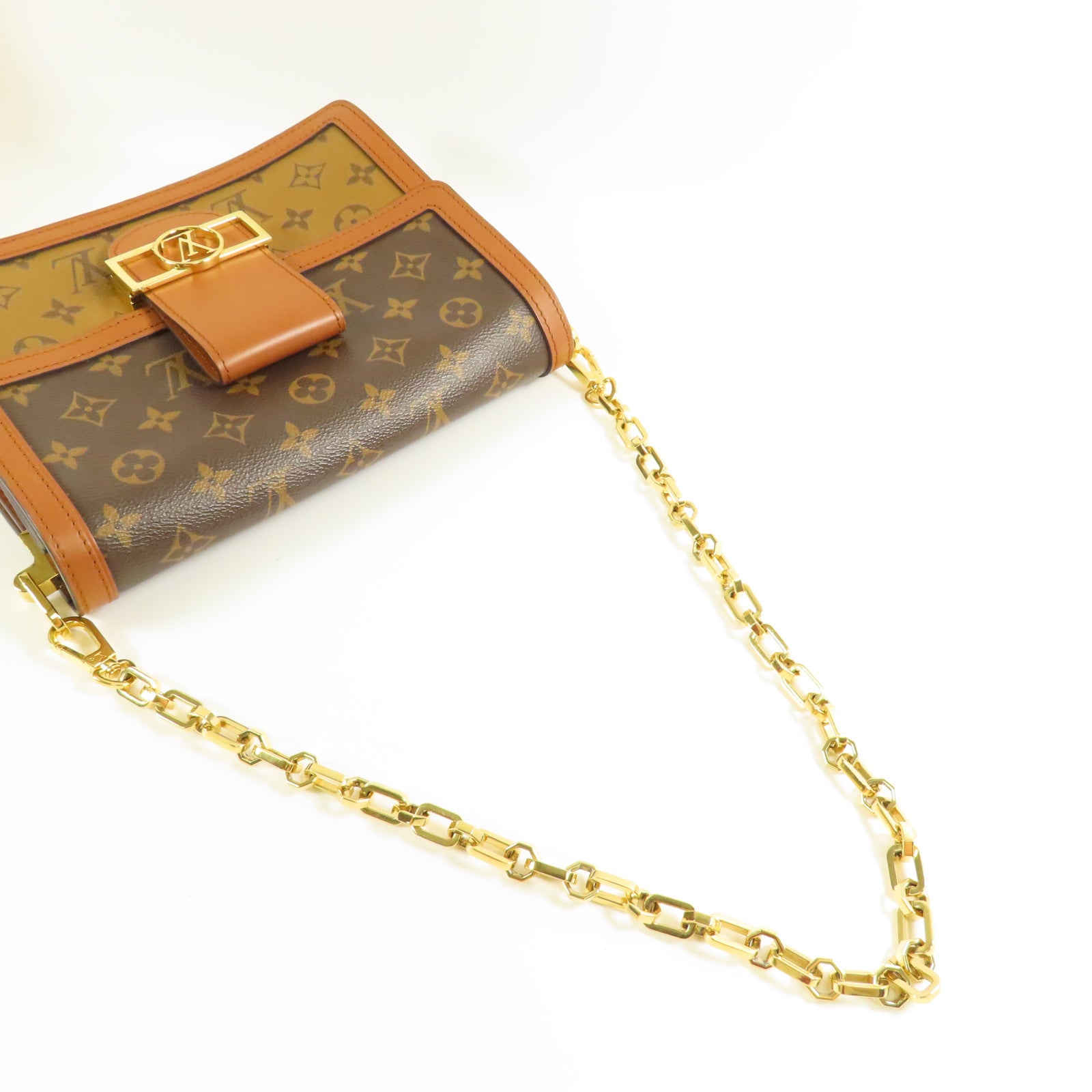 LOUIS VUITTON 【激減優惠】Monogram/Monogram Reverse Dauphine MM金扣手挽肩背兩用袋棕色