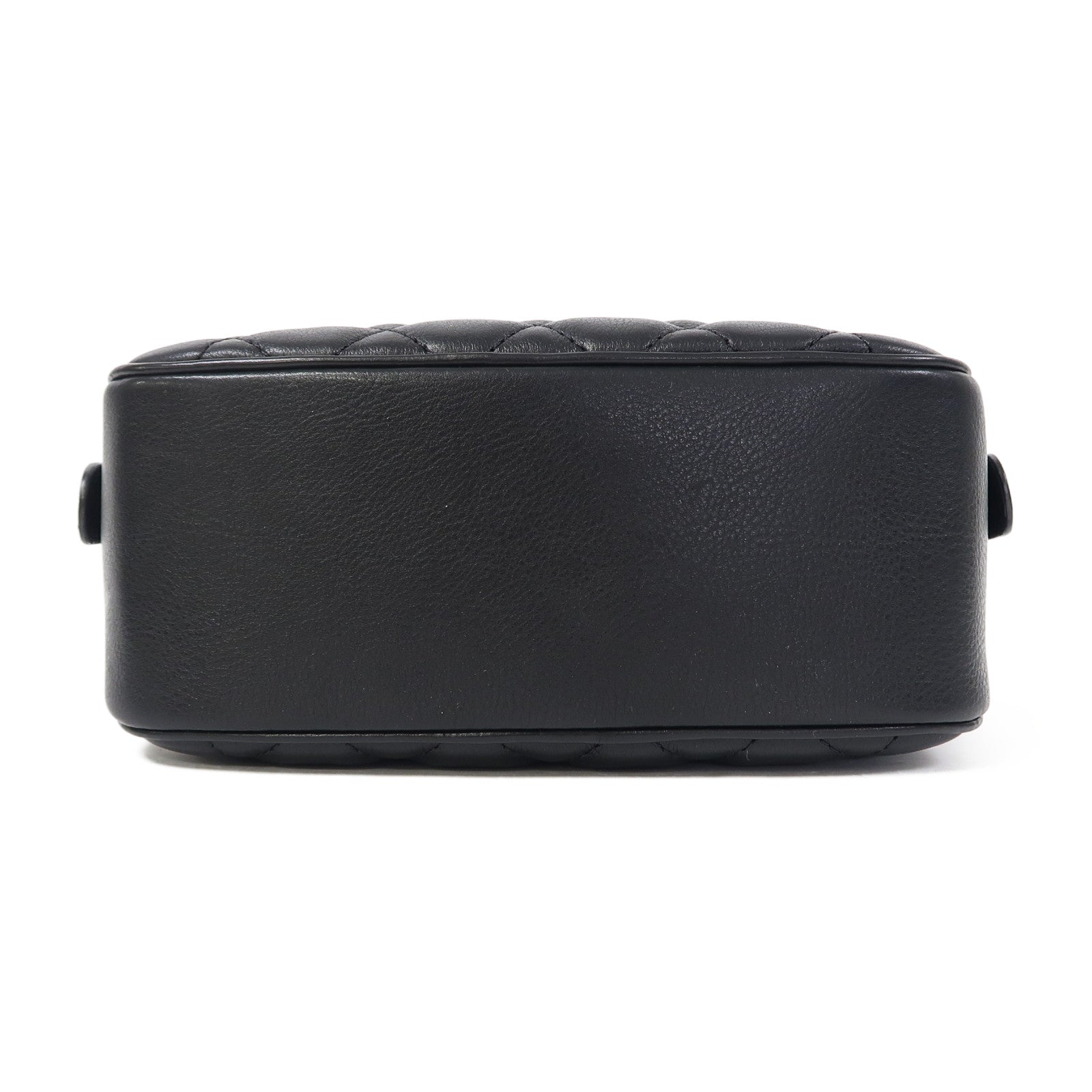 CHANEL 菱格牛皮皮革2way Shoulder Bag金扣手挽肩背兩用袋黑色
