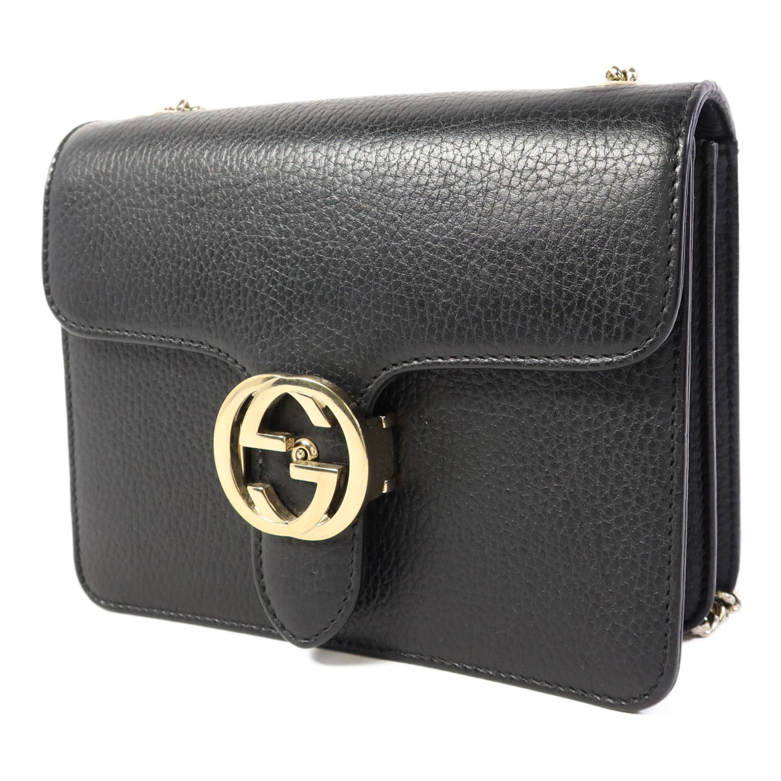 GUCCI 牛皮皮革Interlock金扣肩背袋