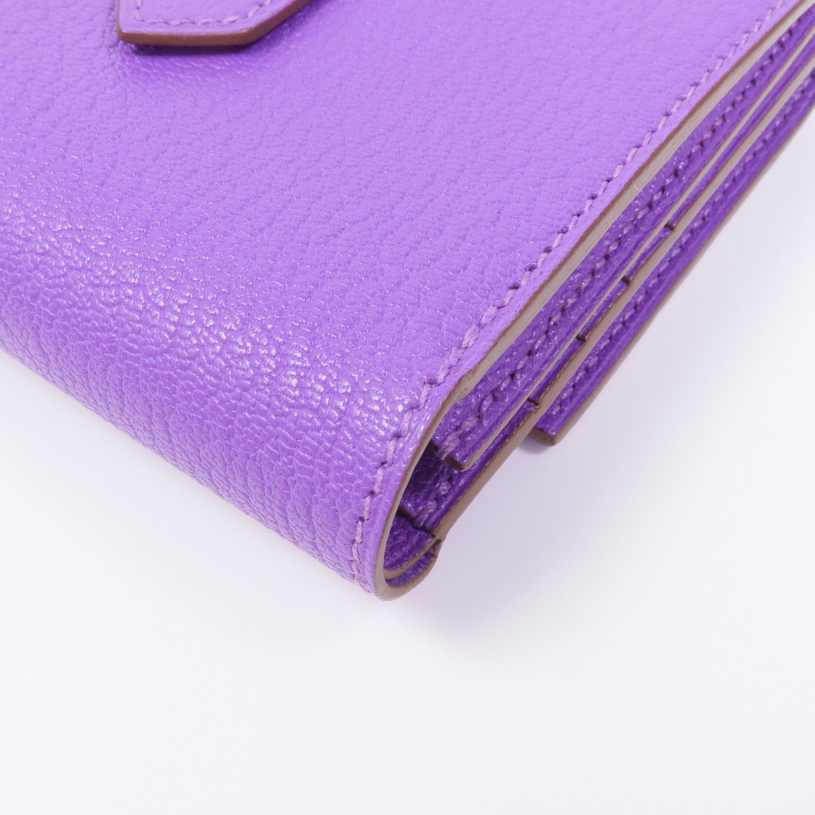 HERMES Chevre皮革Bearn Recto Verso銀扣錢包