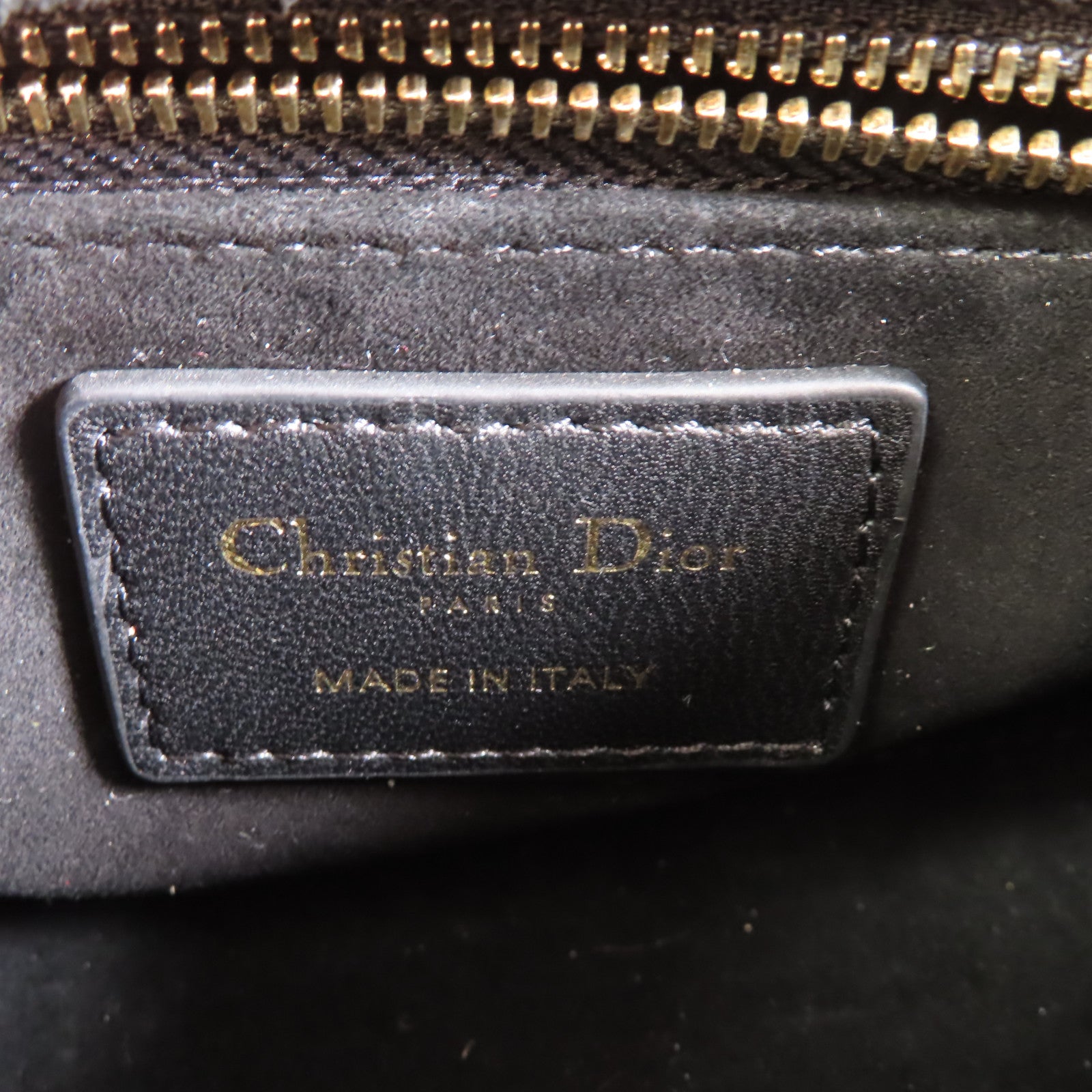Dior 羊皮皮革Mini Lady Dior金扣手挽肩背兩用袋黑色