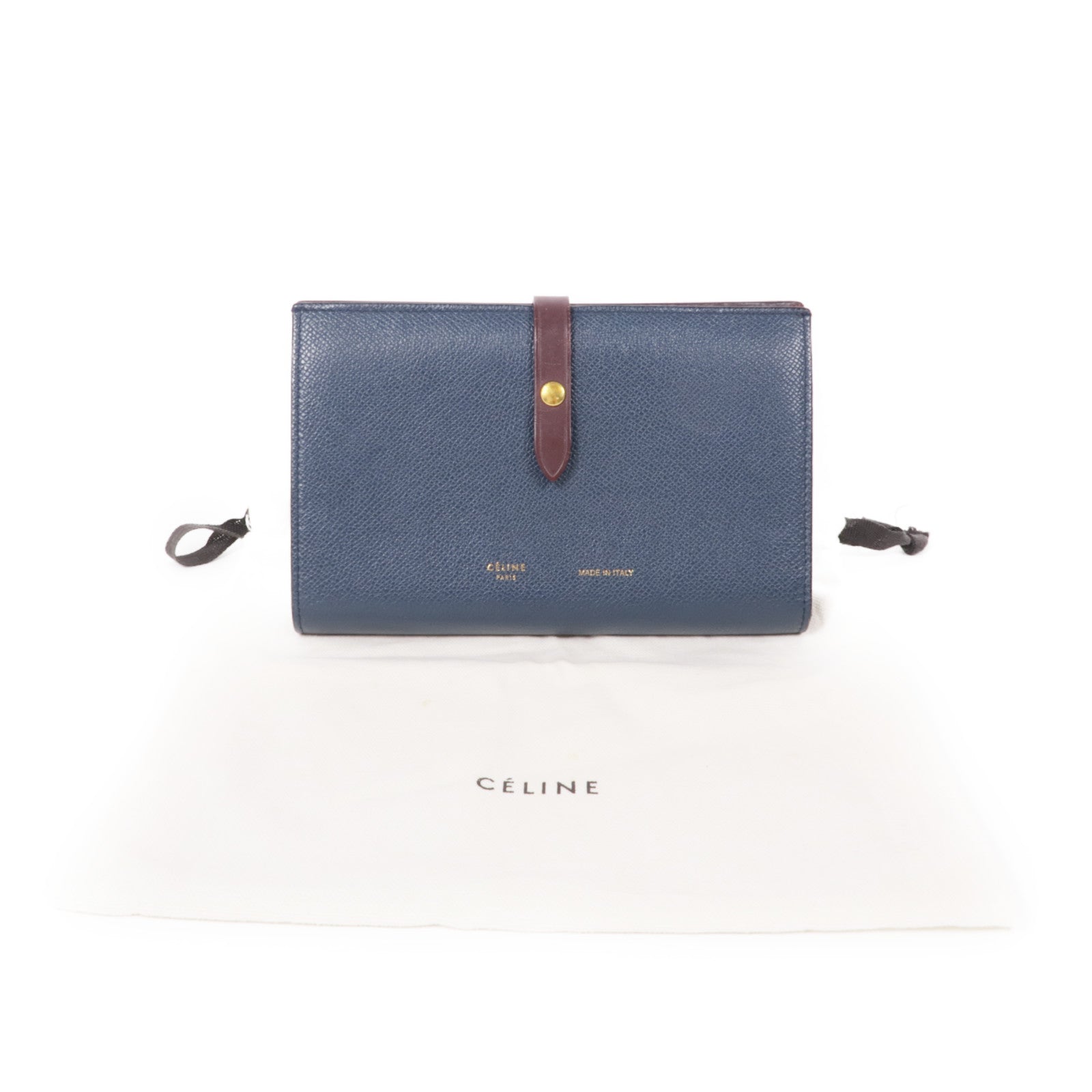 CELINE 牛皮皮革Long Wallet金扣長錢包