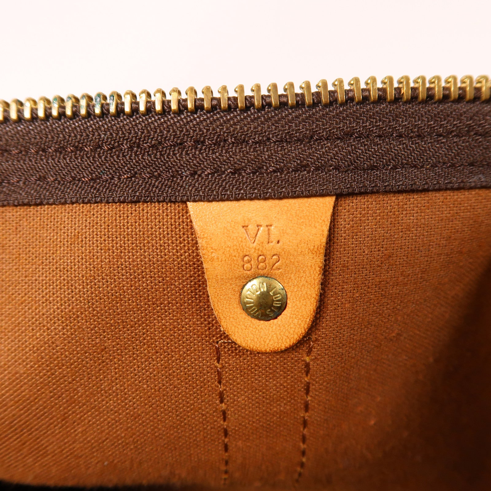 LOUIS VUITTON Monogram Keepall 50金扣波士頓包棕色