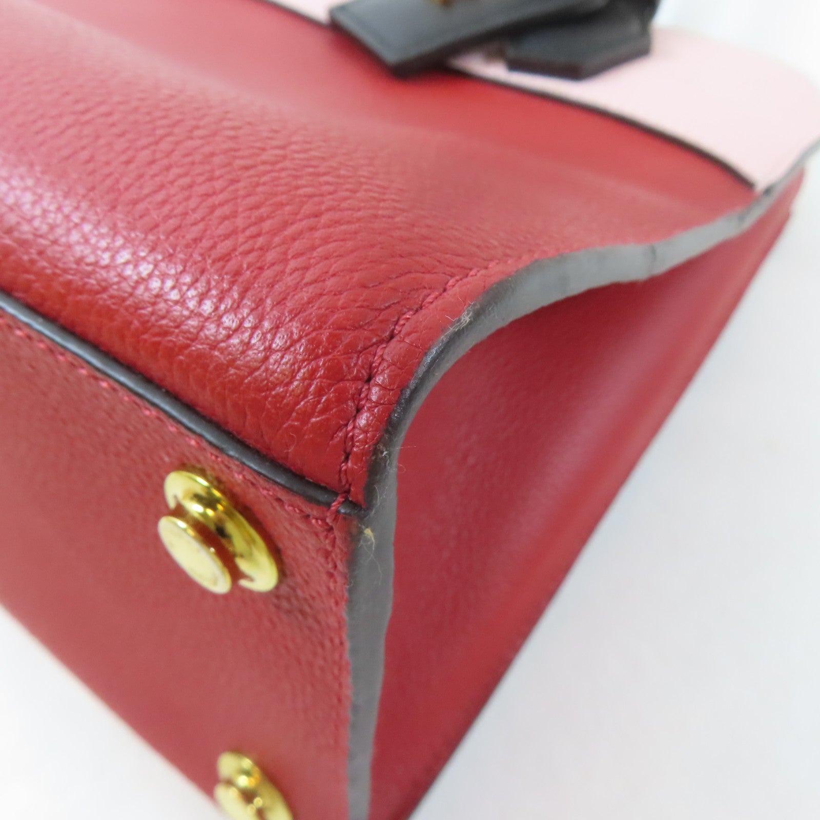 LOUIS VUITTON (PRICE DOWN) LV GHW City Steamer PM Handbag M53321 Leather Red Pink Black