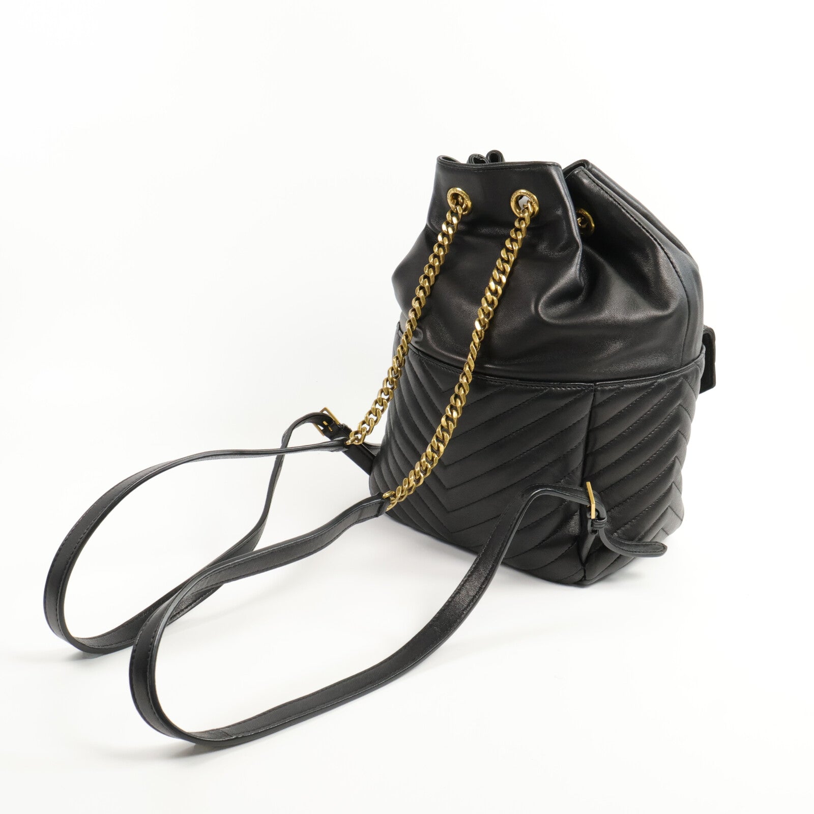 SAINT LAURENT 羊皮皮革Joe Backpack鏈帶背包