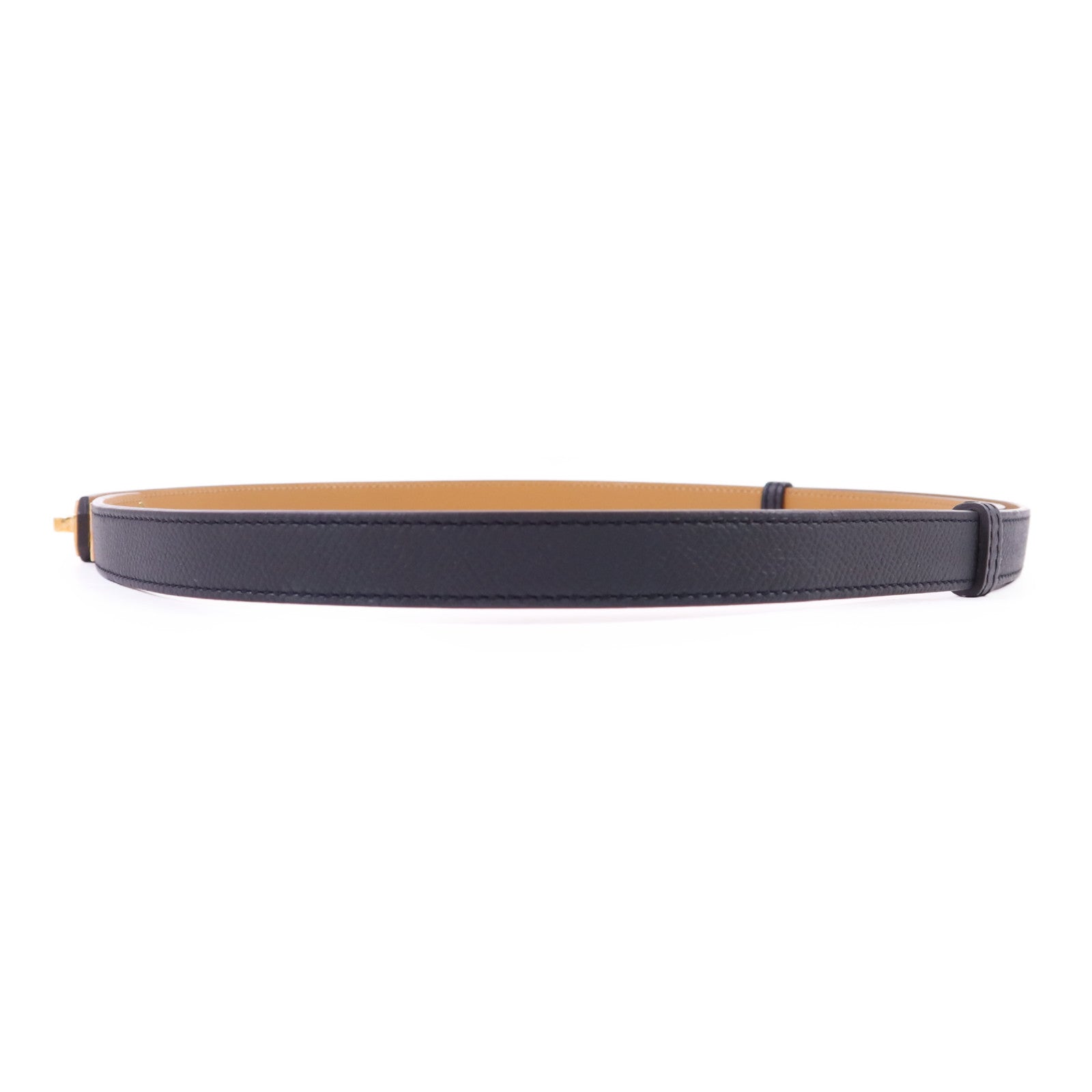 HERMES Epsom皮革Kelly Belt金扣皮帶Gold/Noir