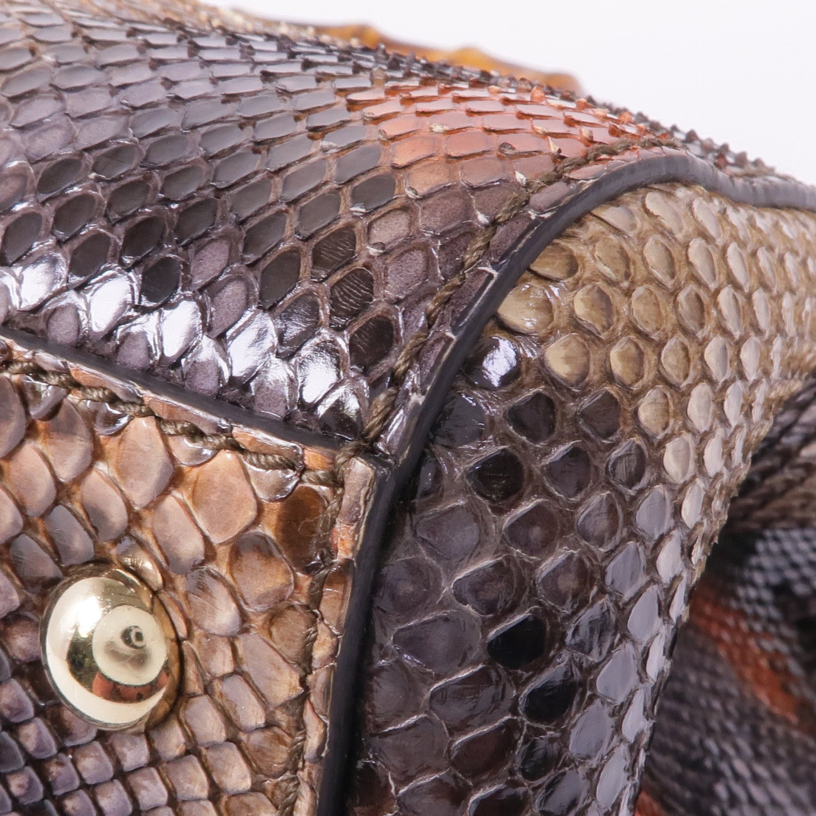 GUCCI 蛇皮皮革Shoulder Bag銀扣手挽肩背兩用袋