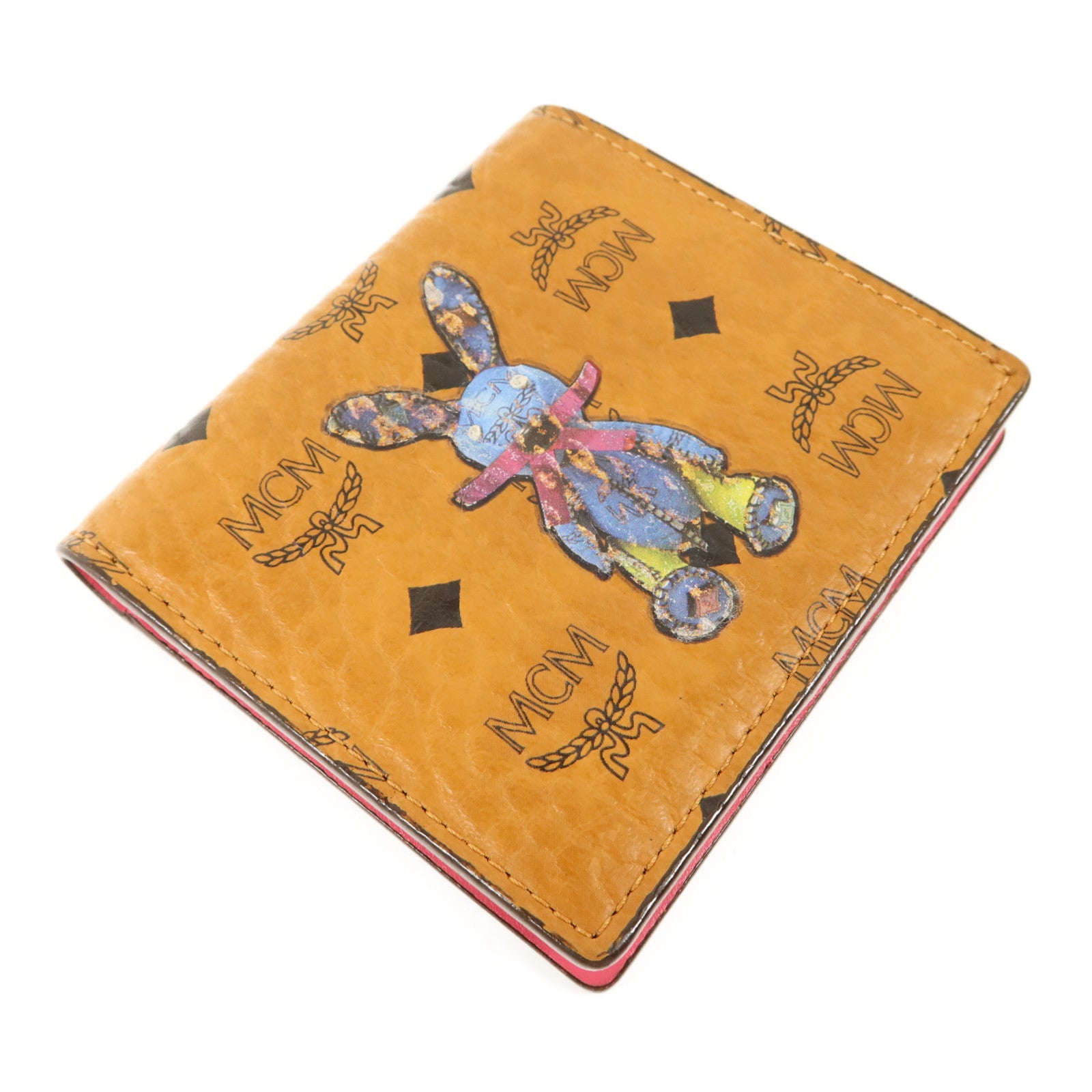 MCM 牛皮皮革Bifold Wallet金扣錢包