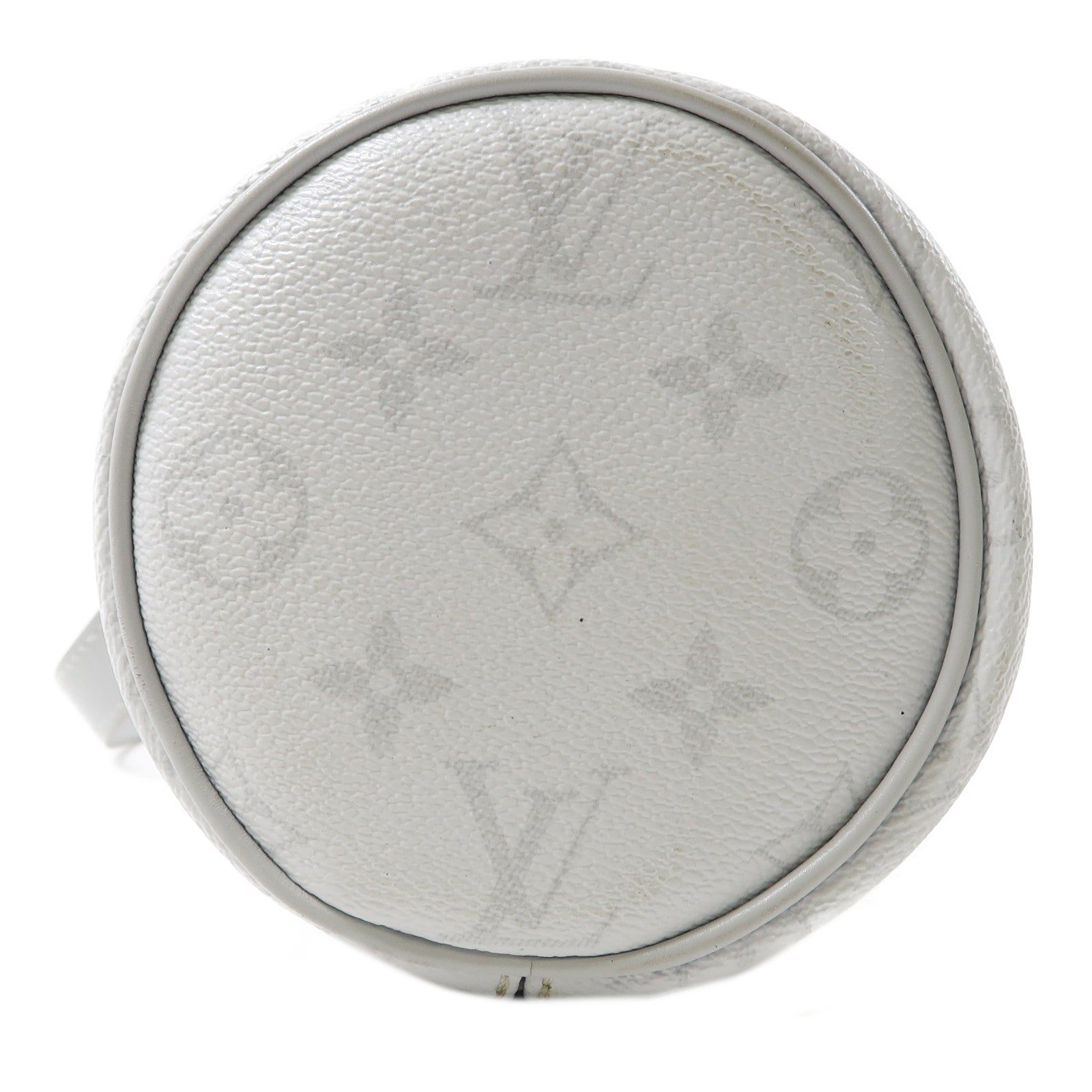 LOUIS VUITTON White Monogram Chalk Nano銀扣肩背袋白色/灰色
