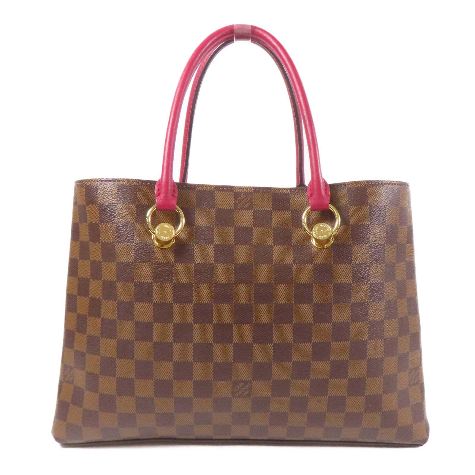 LOUIS VUITTON Damier Rivierside金扣手挽肩背兩用袋