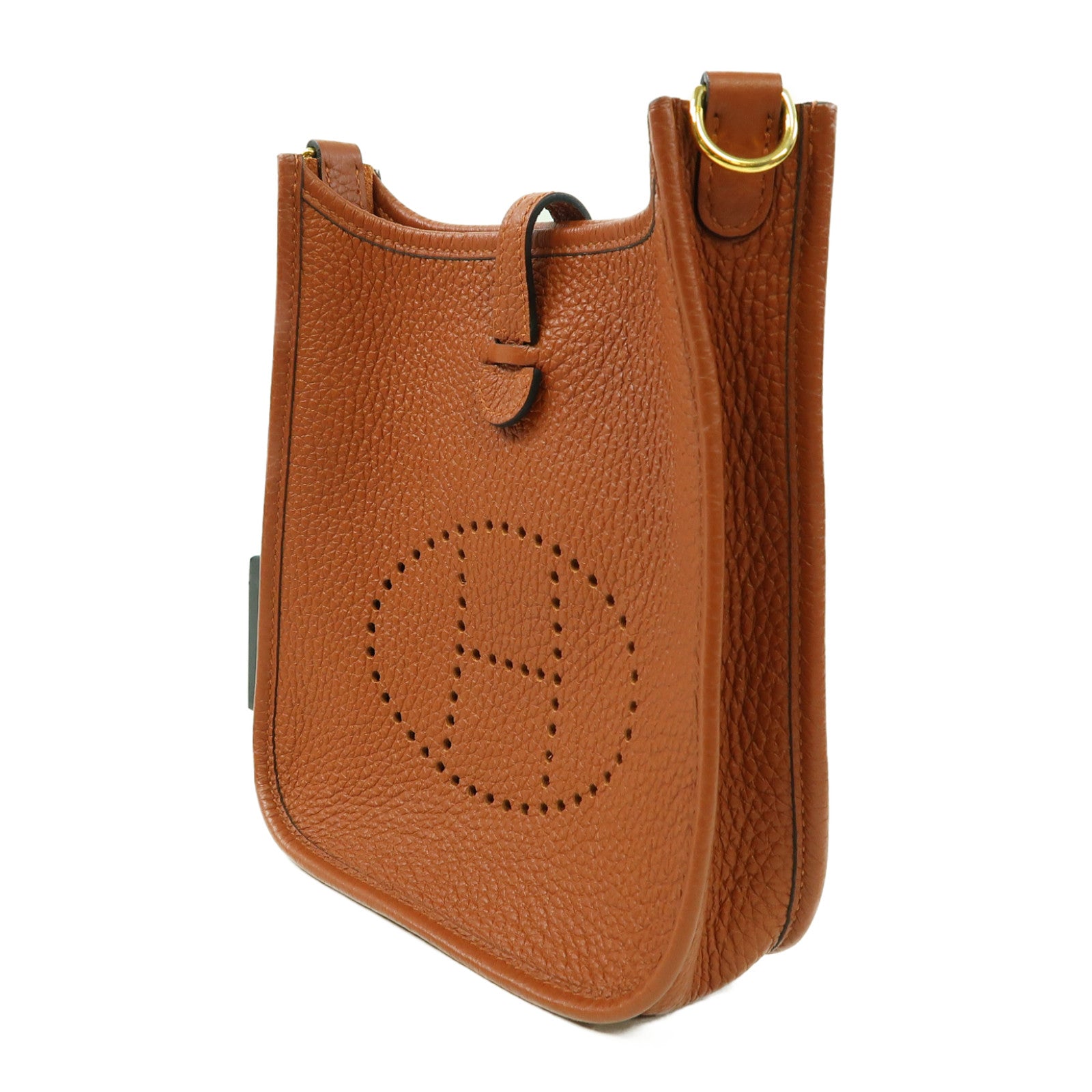HERMES Clemence皮革Evelyne TPM金扣肩背袋啡色