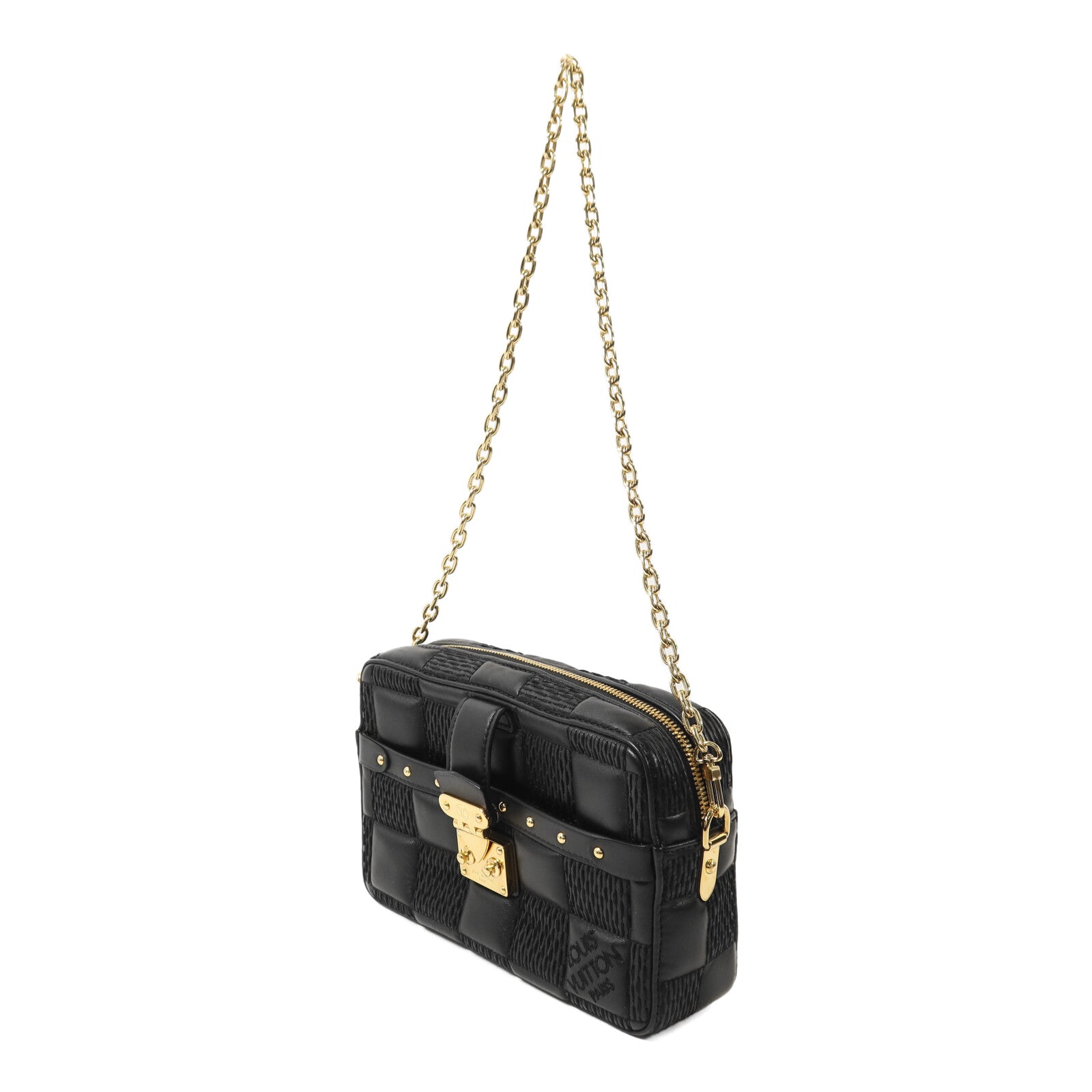 LOUIS VUITTON 羊皮皮革Troca PM金扣鏈帶手挽肩背兩用袋