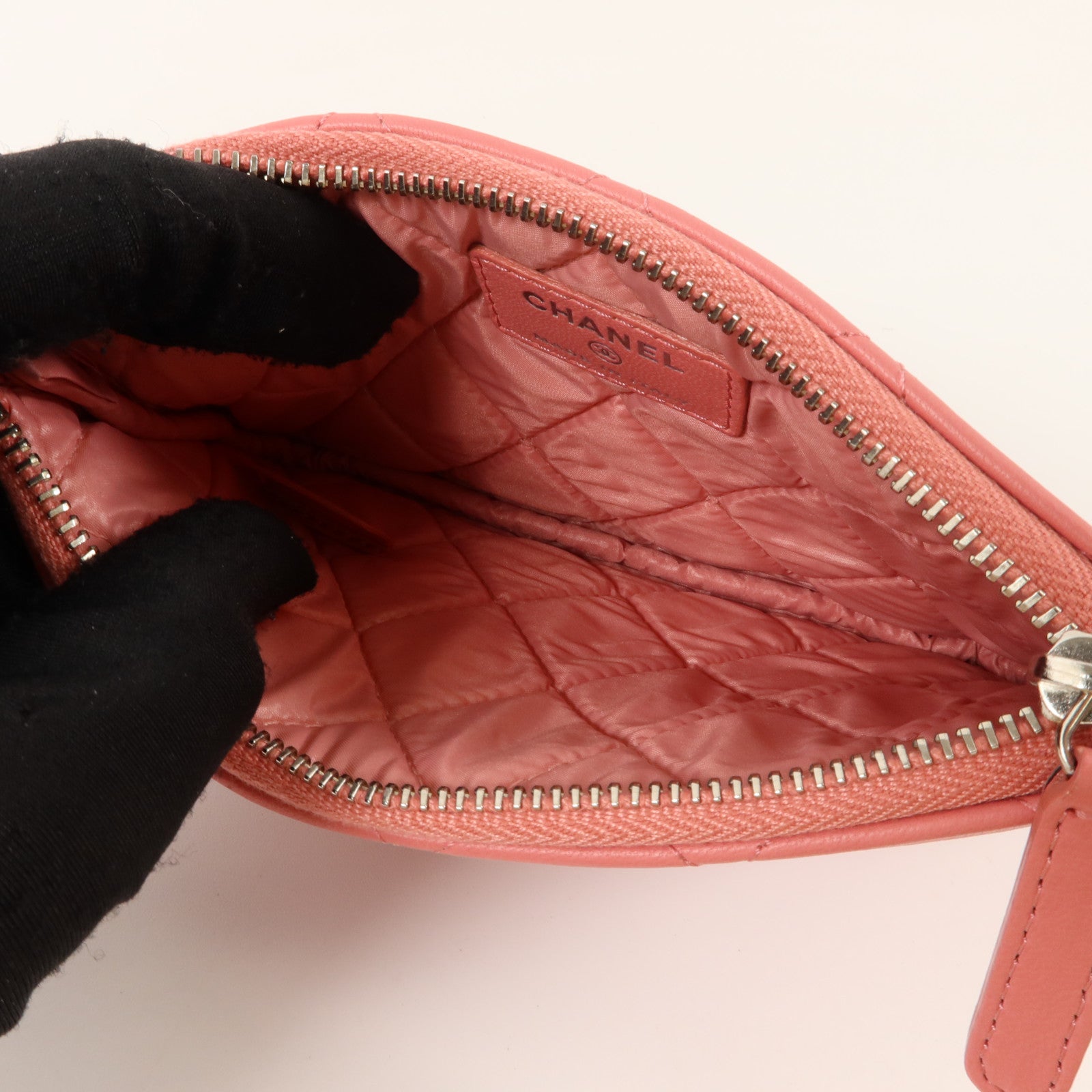 CHANEL 羊皮皮革Classic Zipped Coin Purse銀扣零錢包