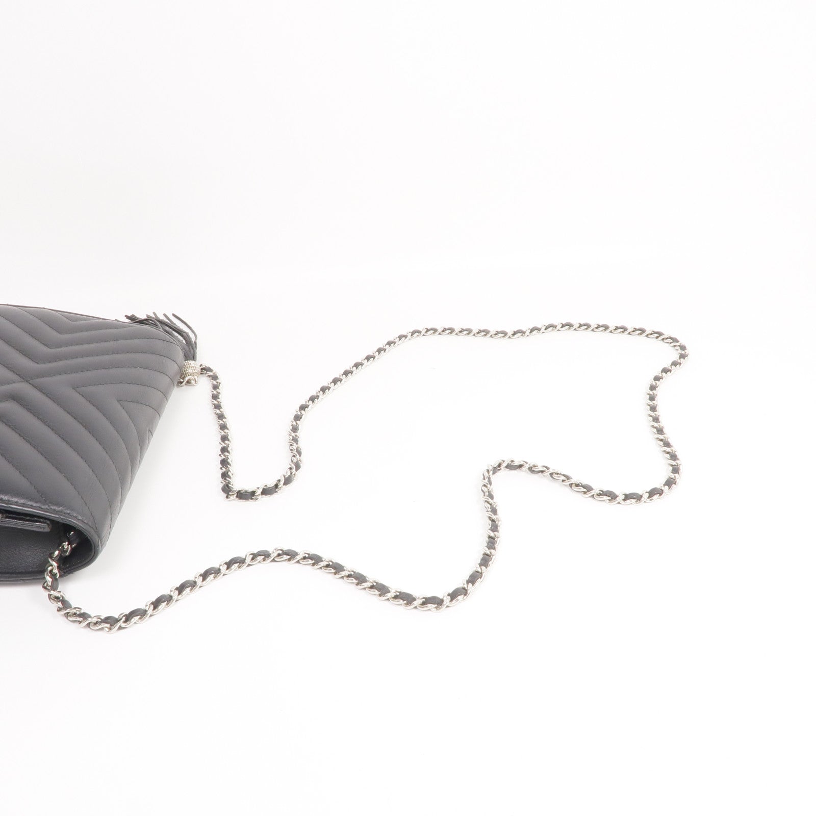 CHANEL 羊皮皮革WOC Wallet On Chain銀扣鏈帶肩背袋