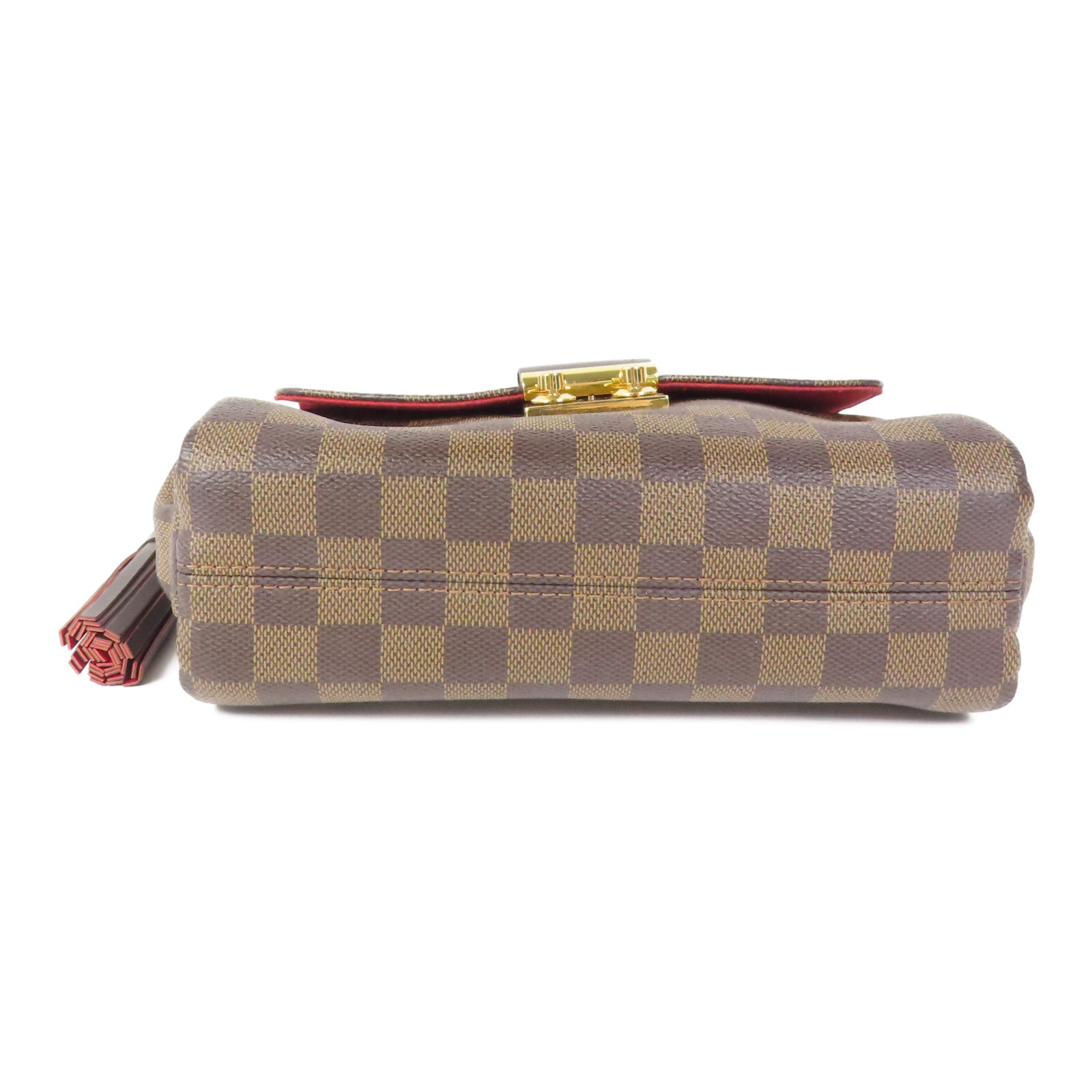 LOUIS VUITTON Damier Croisette金扣手挽肩背兩用袋