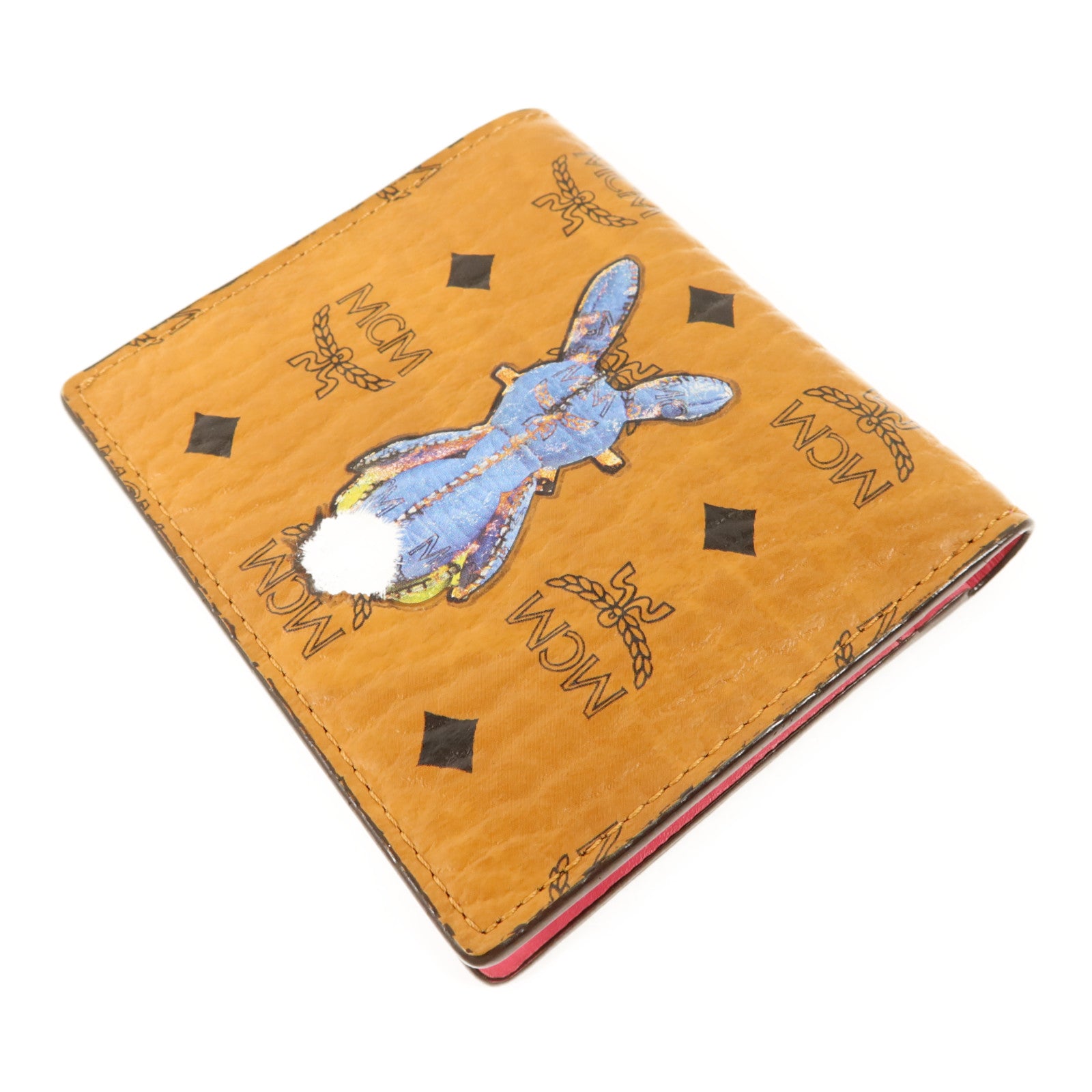 MCM 牛皮皮革Bifold Wallet金扣錢包