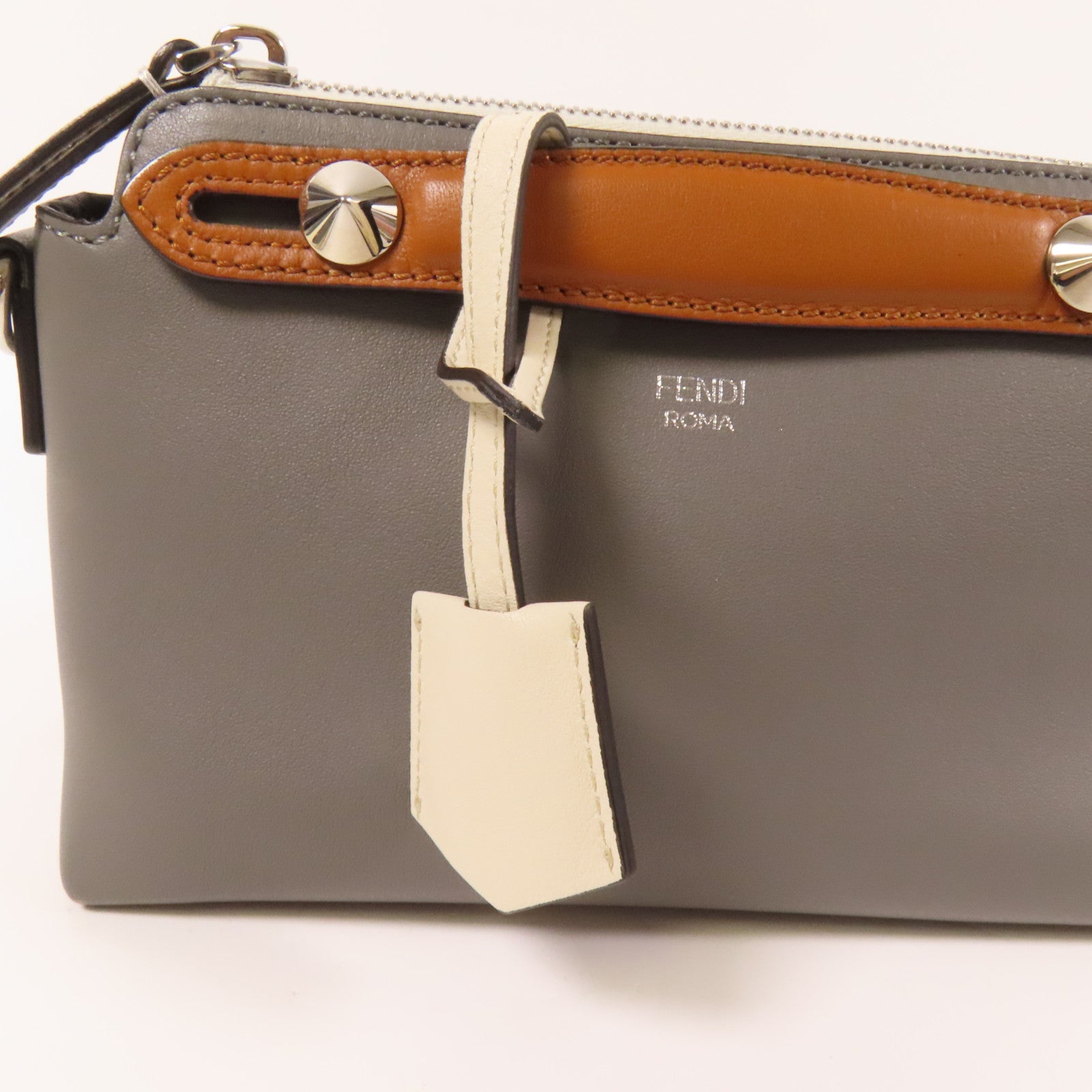 FENDI 牛皮皮革By The Way Mini銀扣手挽肩背兩用袋