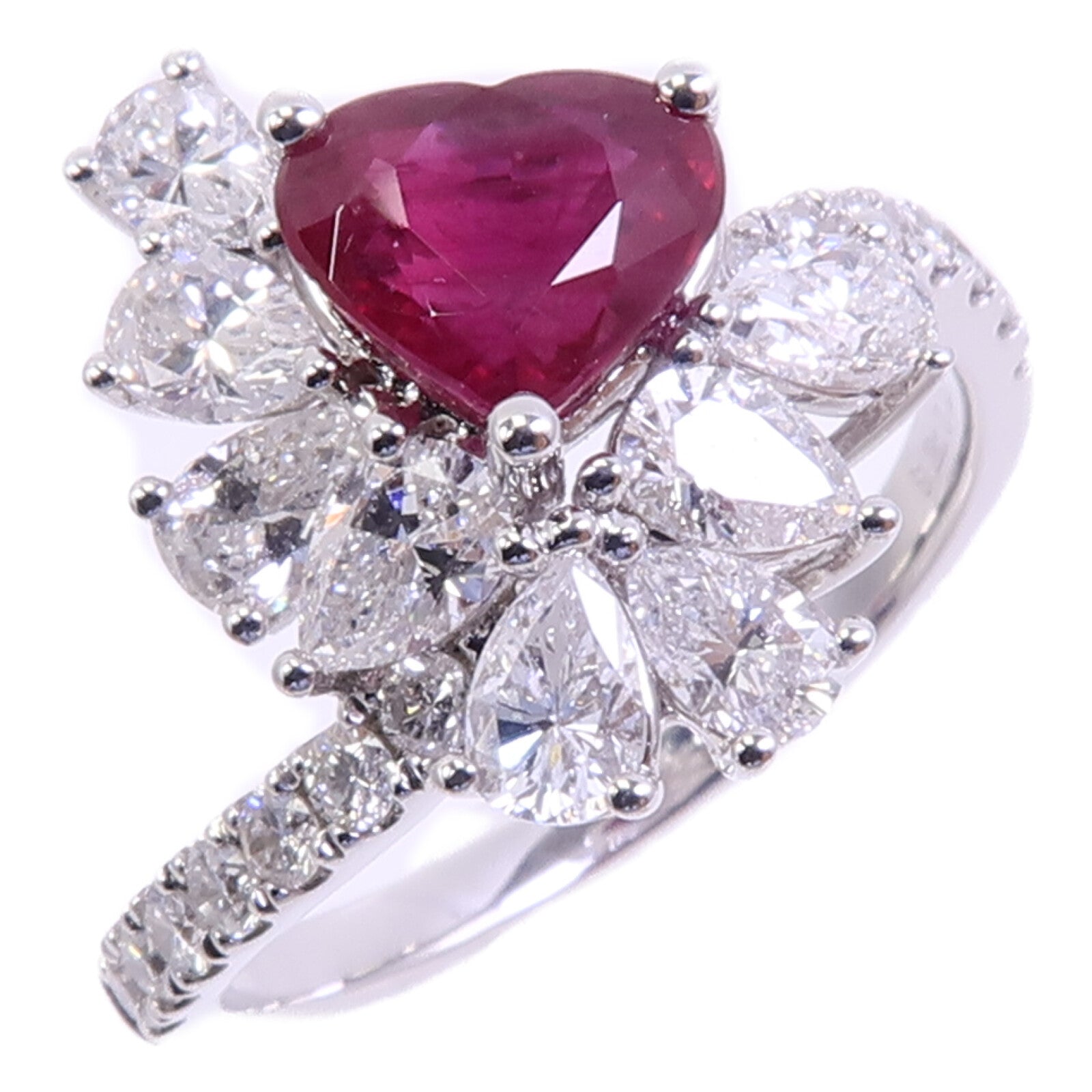 JEWELRY 18K白金Ruby Diamond Ring紅寶石/鑽石戒指