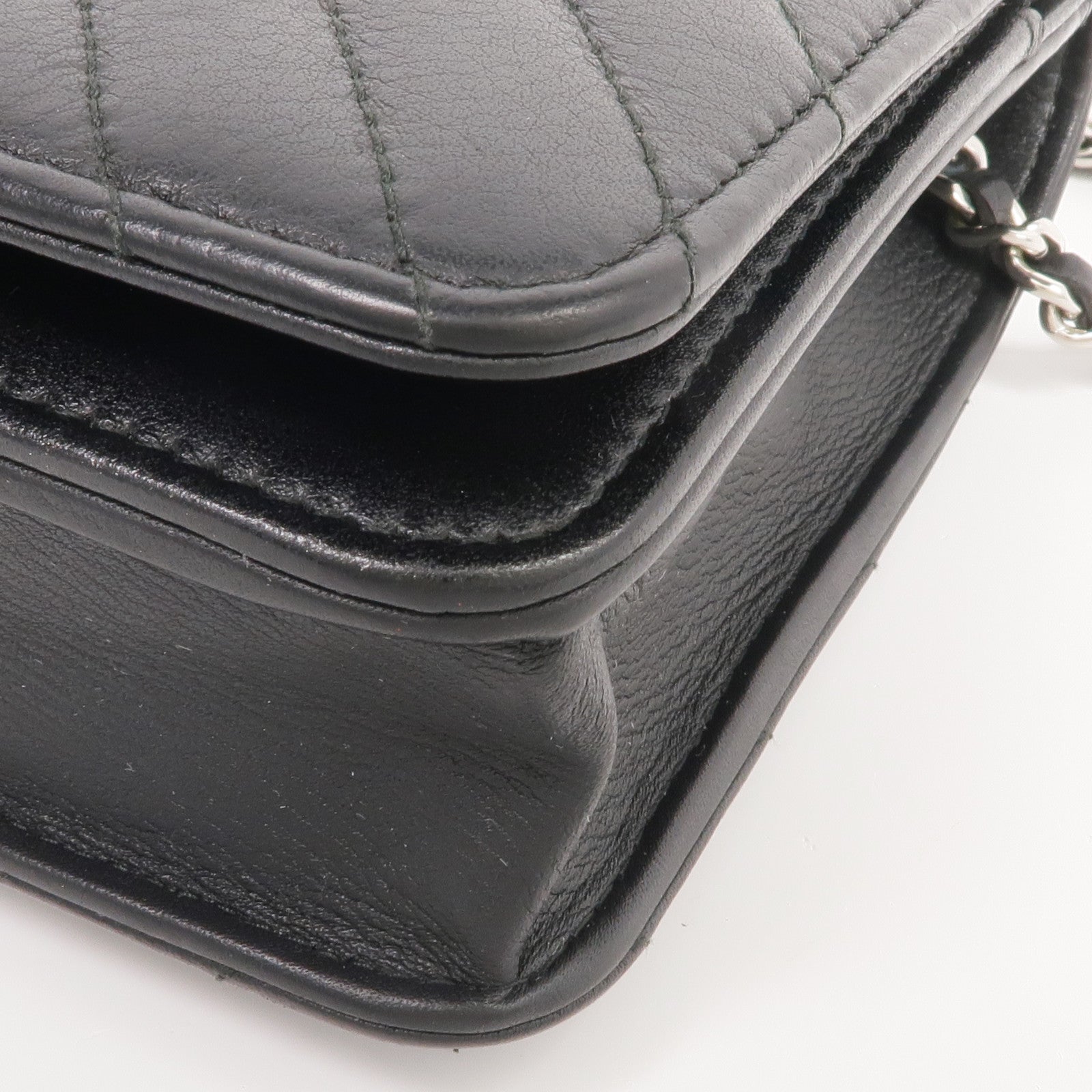 CHANEL 羊皮皮革WOC Wallet On Chain銀扣鏈帶肩背袋