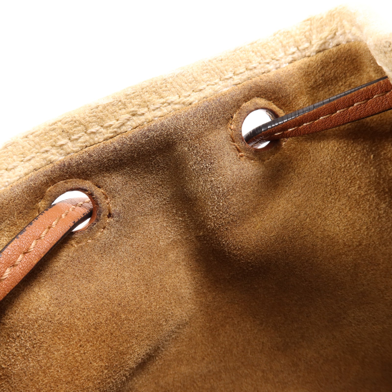 LOEWE 帆布/牛皮皮革Mini Balloon金扣手挽肩背兩用袋