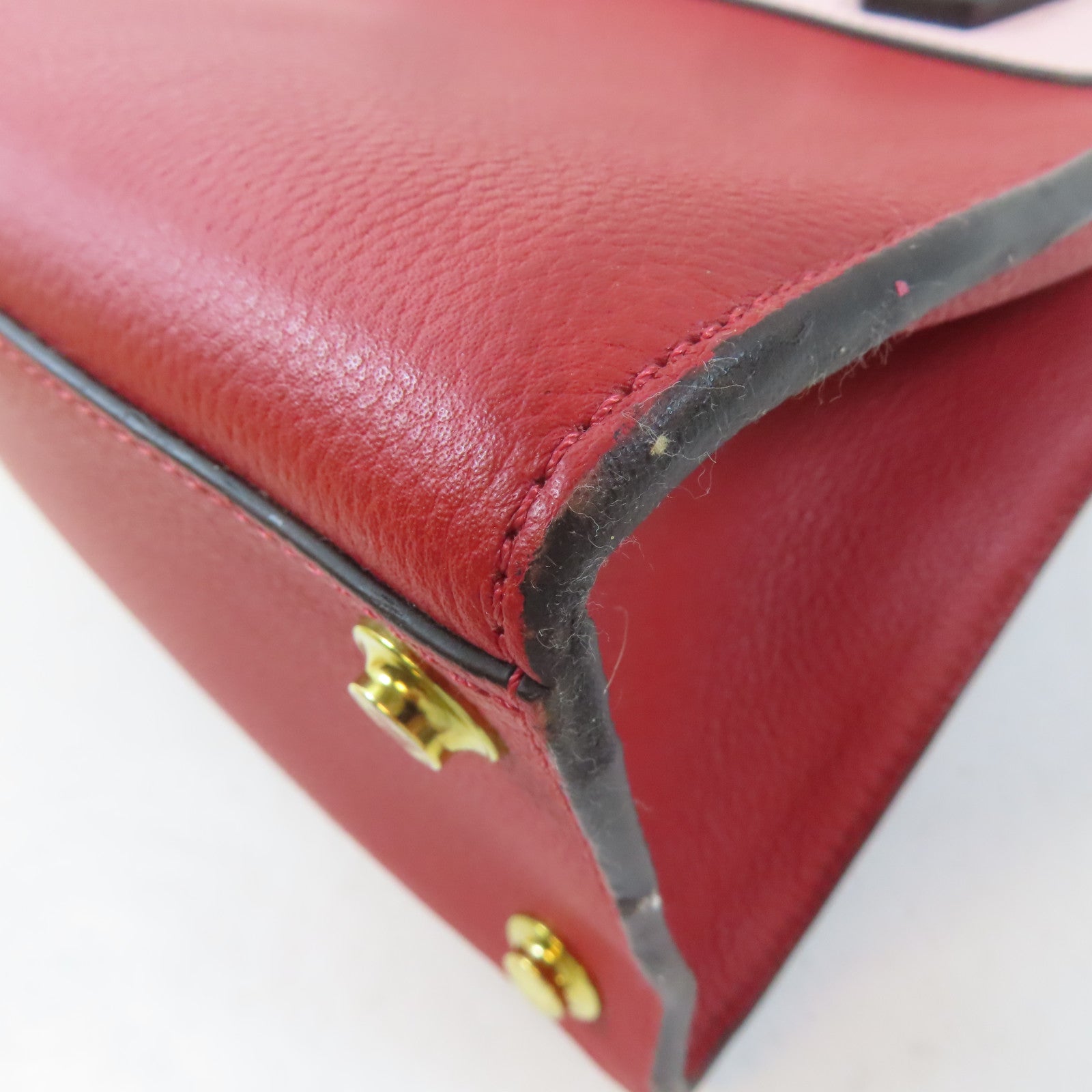 LOUIS VUITTON (PRICE DOWN) LV GHW City Steamer PM Handbag M53321 Leather Red Pink Black